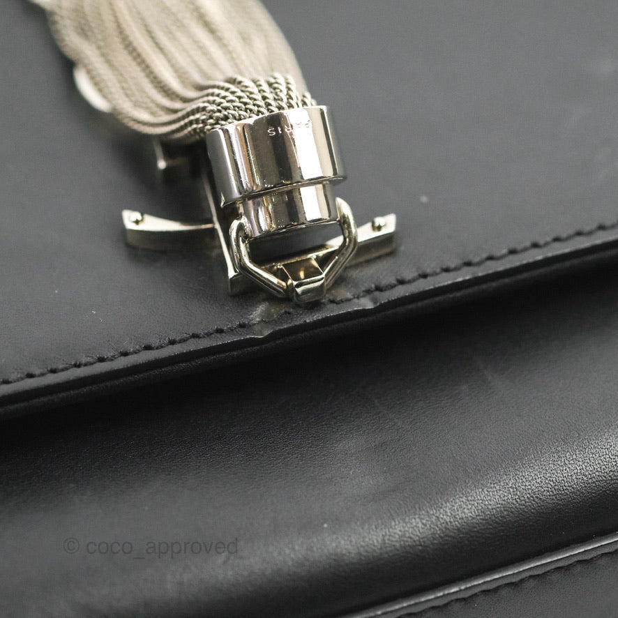 Saint Laurent Medium Kate Tassel Chain Bag Black Smooth Calfskin Silver Hardware