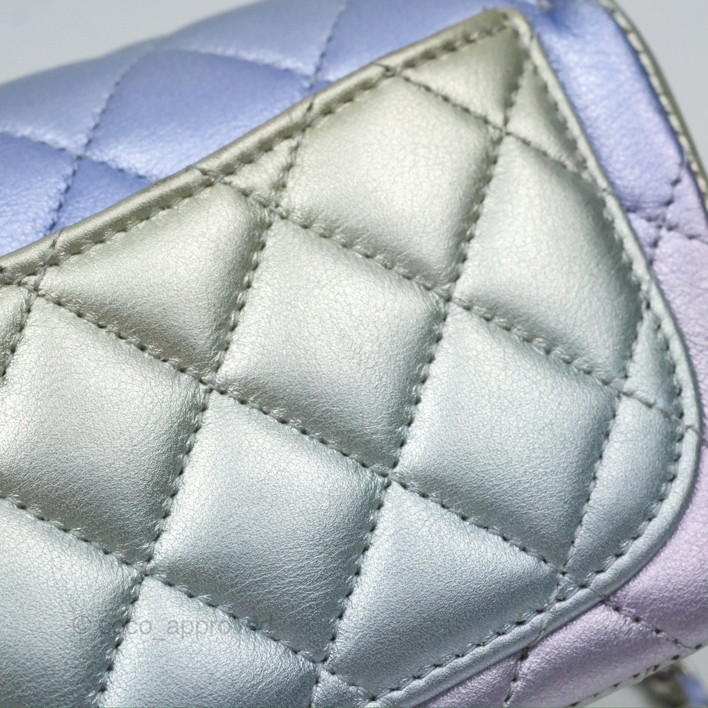 Chanel Quilted Case on Chain Iridescent Rainbow Calfskin