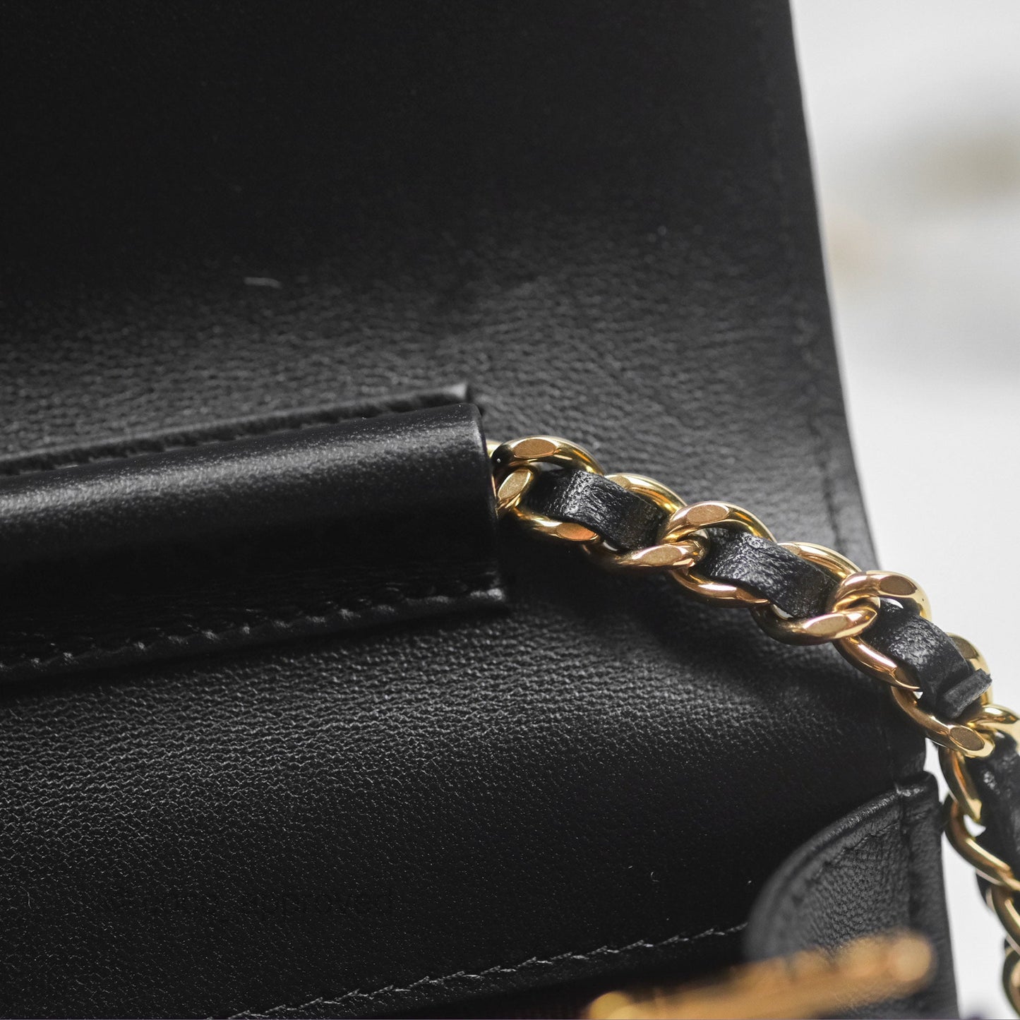 Chanel Quilted Classic WOC Black Lambskin Gold Hardware
