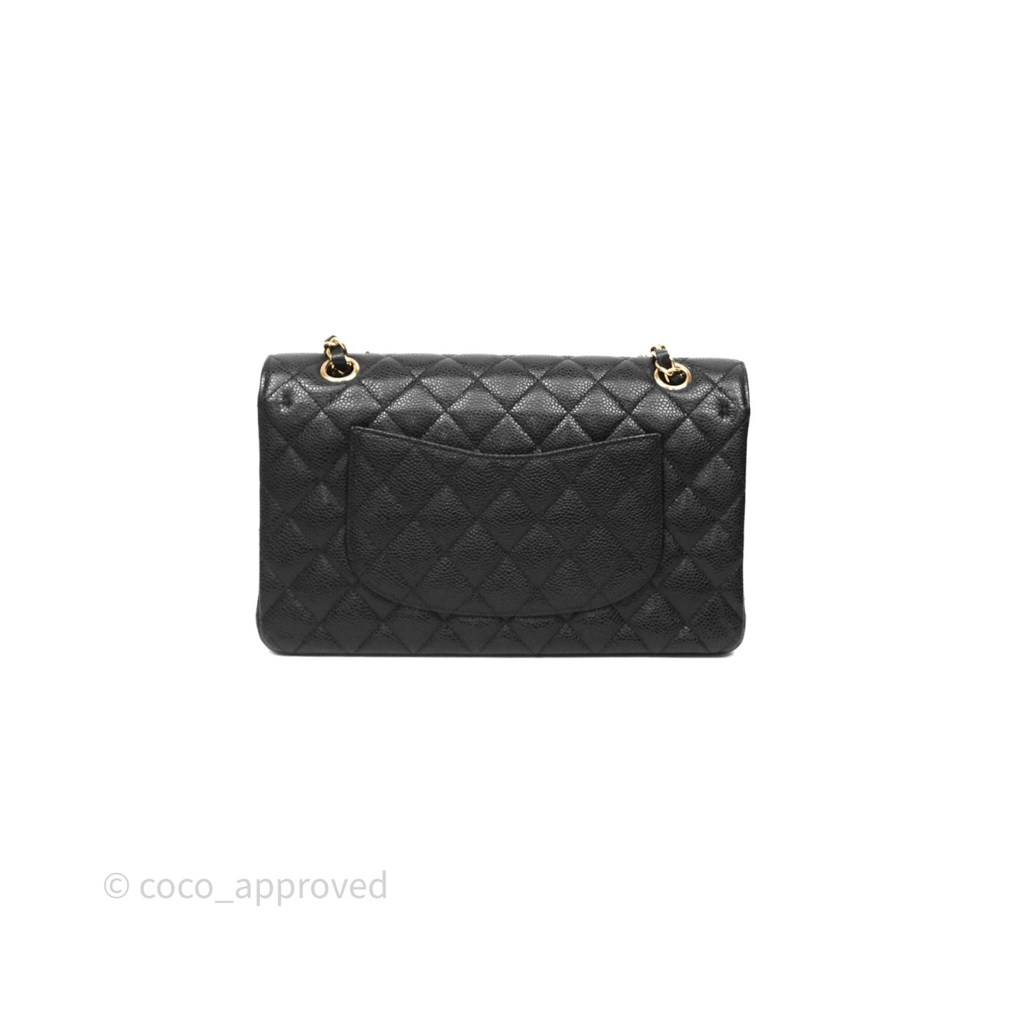 Chanel Classic M/L Medium Flap Quilted Black Caviar Gold Hardware