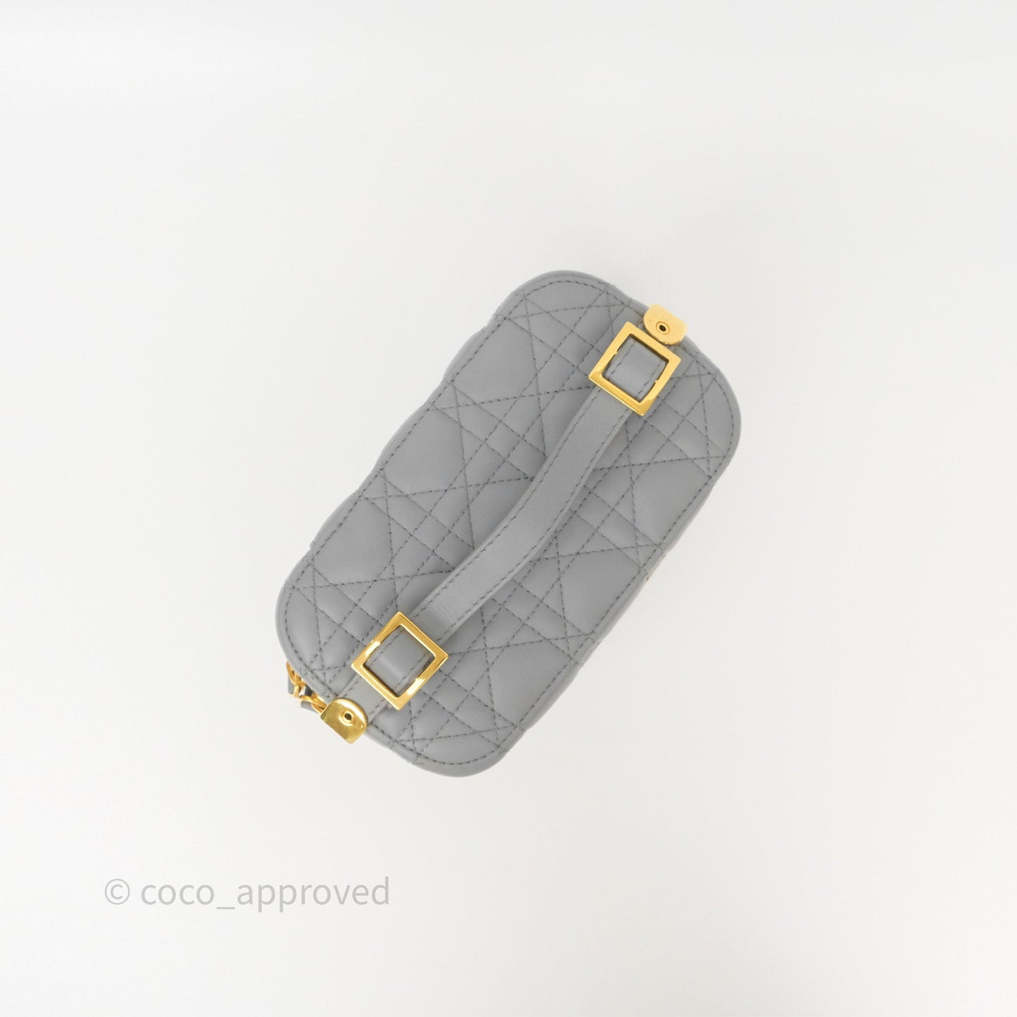 Christian Dior Small Diortravel Vanity Case Grey Lambskin Cannage