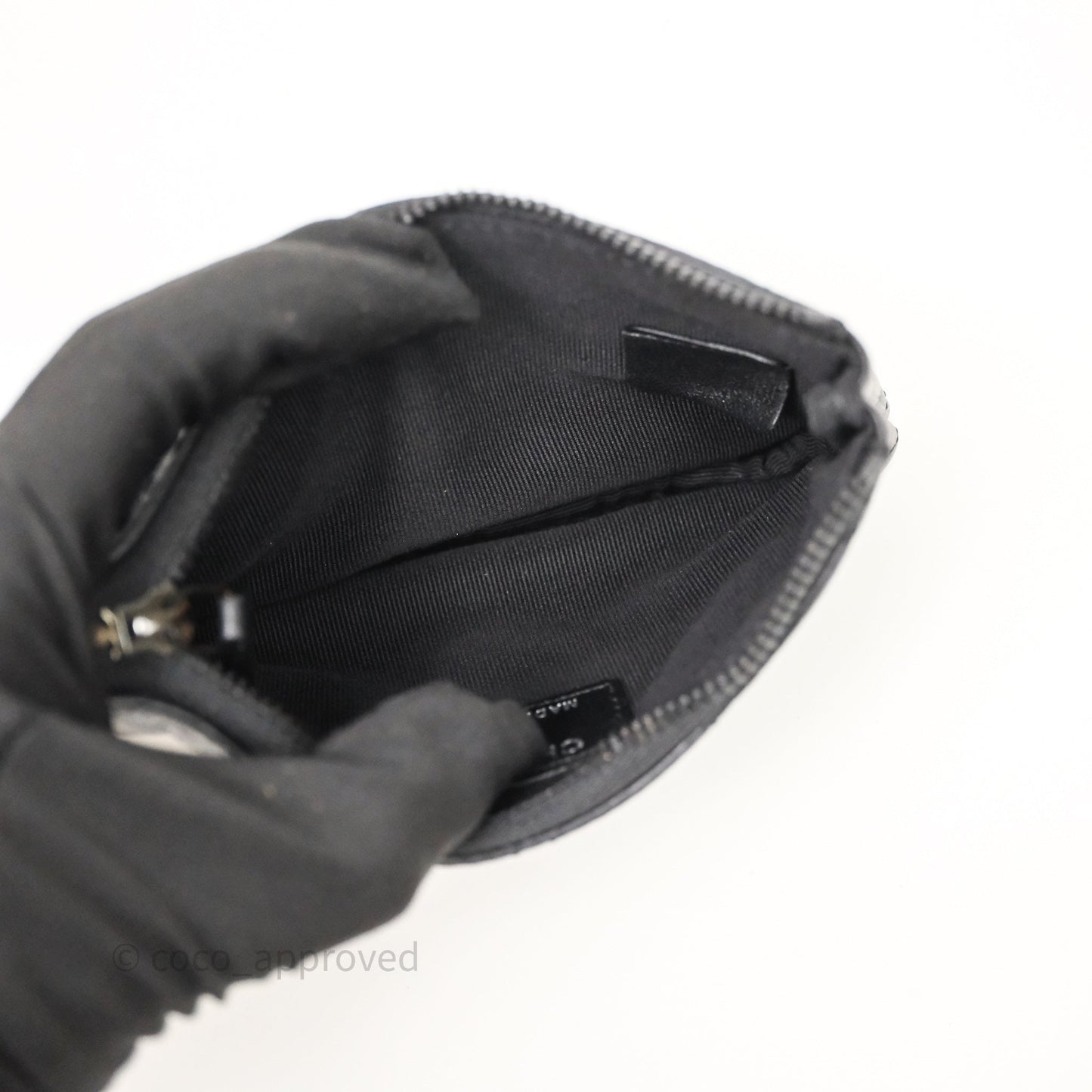 Chanel Classic Mini Quilted O Case So Black Lambskin Black Hardware