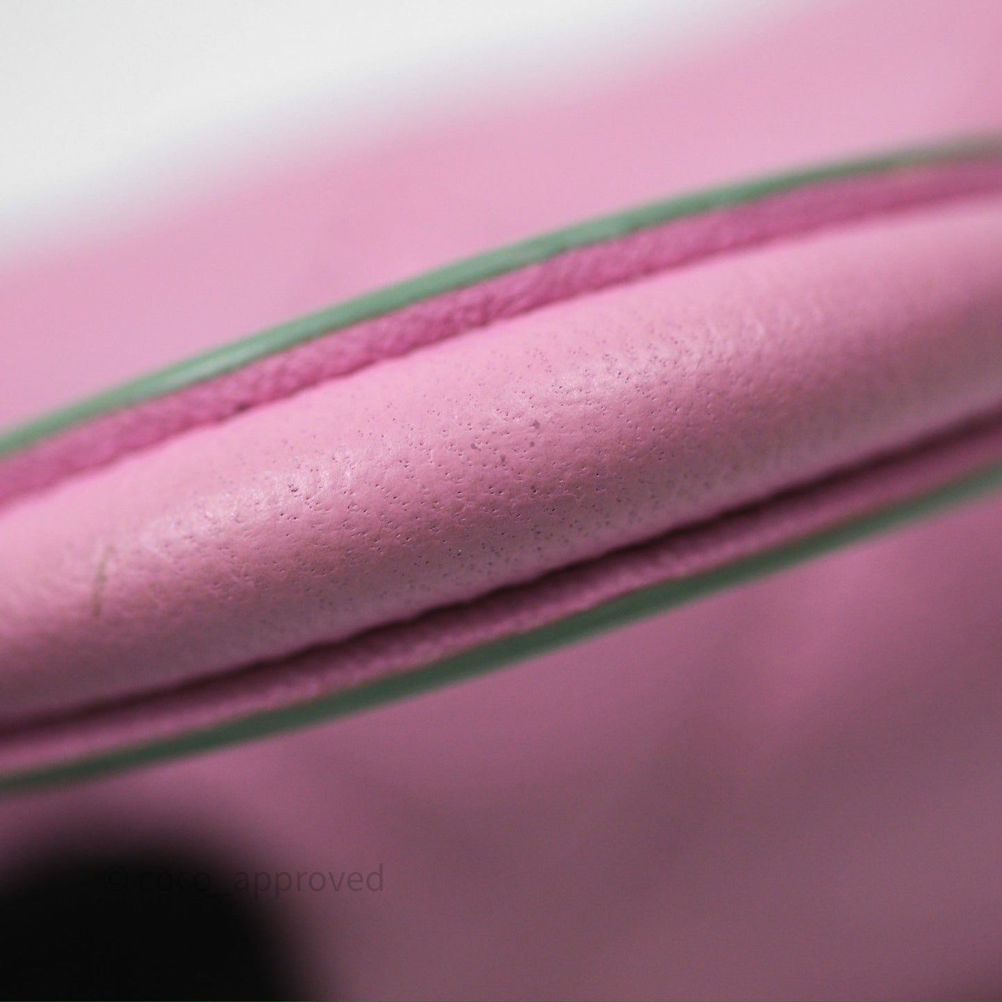 Chanel Mini Handle Clutch With Chain Pink/ Mint Lambskin Gold Hardware 23P