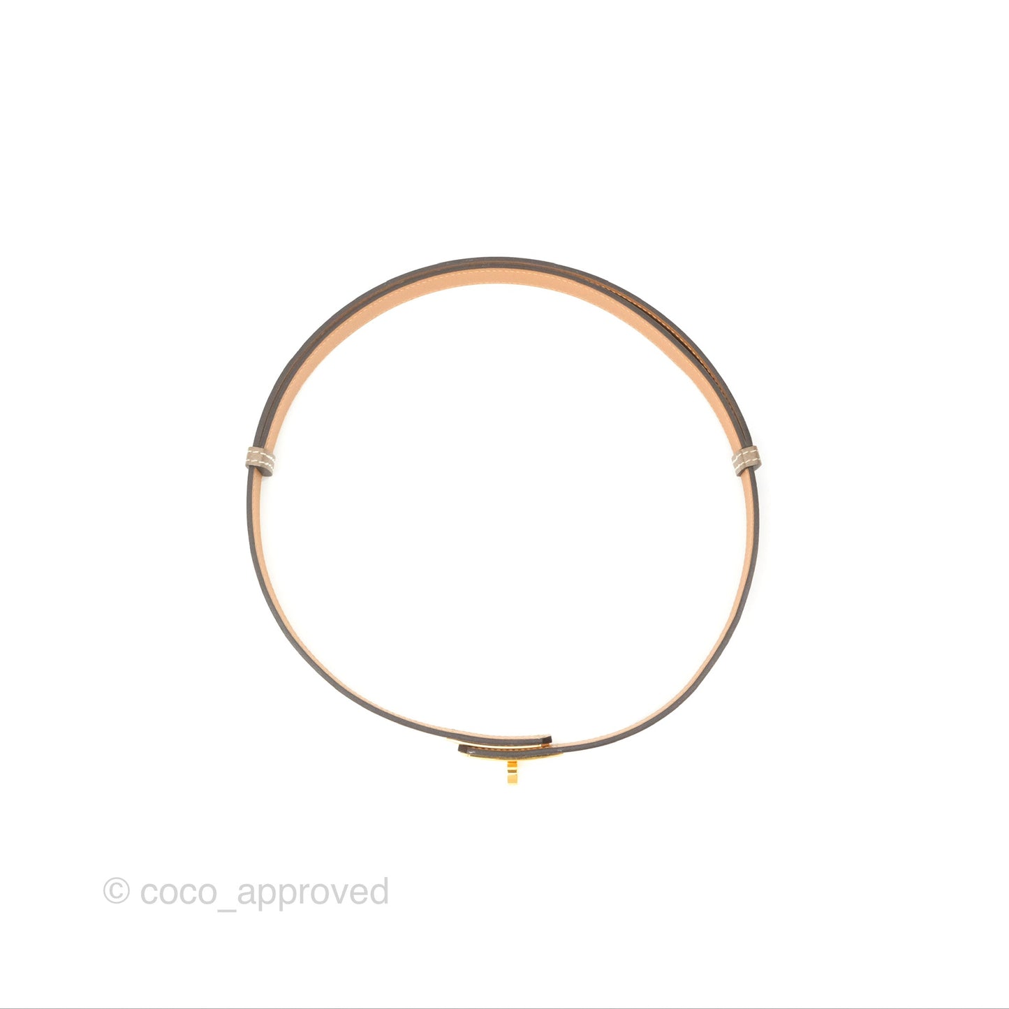 Hermès Epsom Kelly Buckle Belt Etoupe Gold Hardware