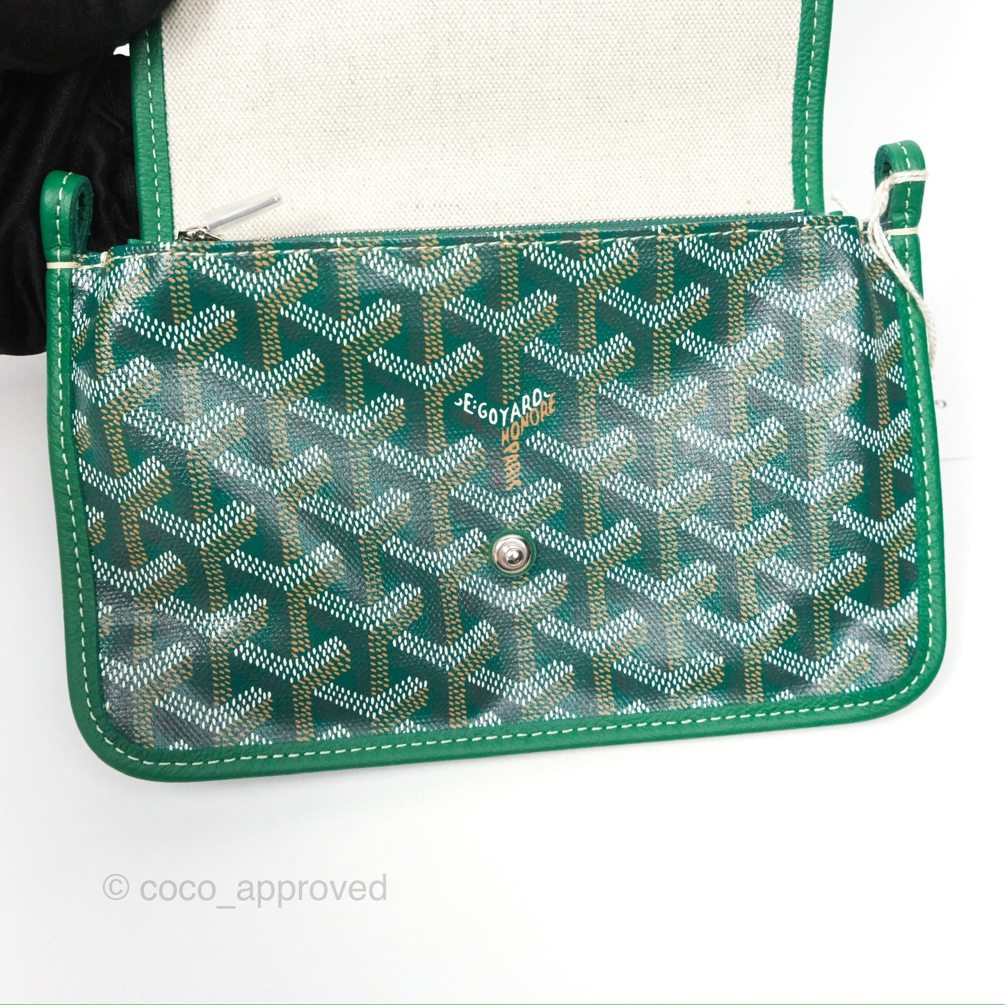 Goyard Plumet Pocket Wallet Green Goyardine Canvas