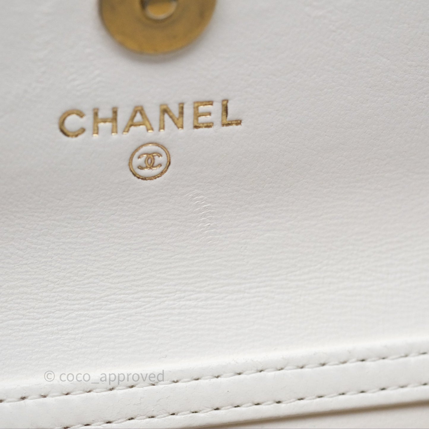 Chanel Mini Pearl Crush Clutch With Chain Belt Bag White Aged Gold Hardware