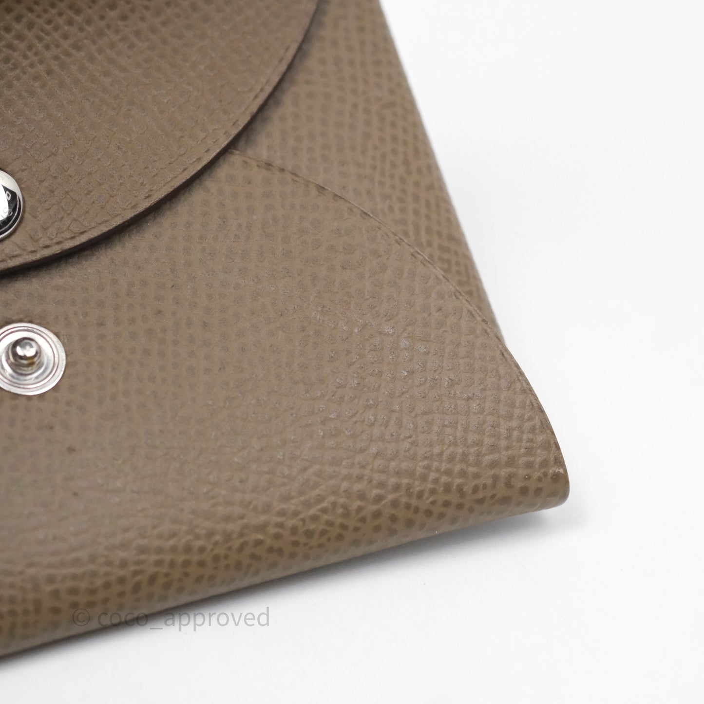 Hermès Calvi Duo Compact Card Holder Etoupe Epsom Palladium Hardware