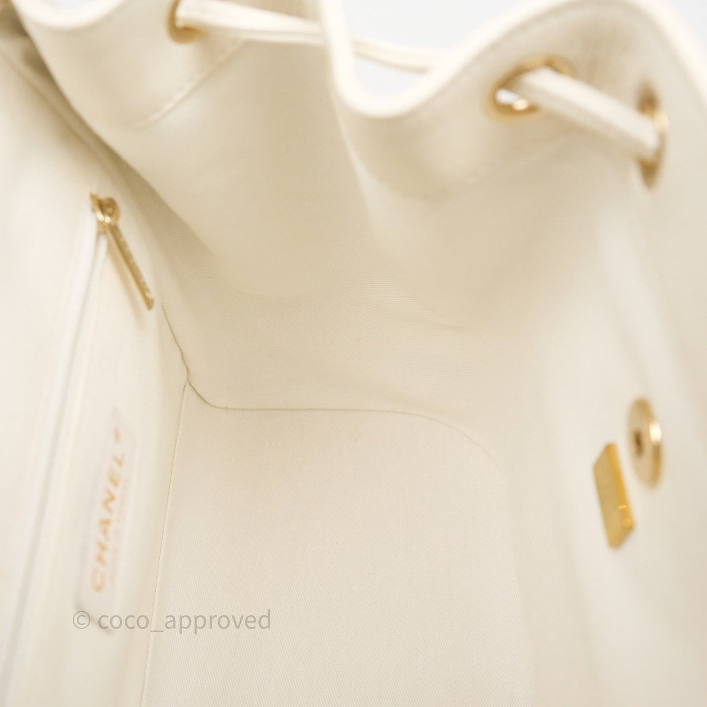 Chanel Quilted Business Affinity Backpack Ivory White Caviar Gold Hardware