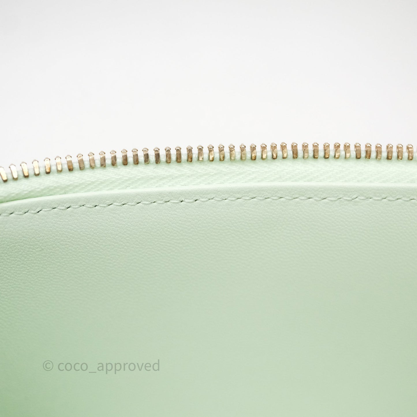 Chanel Vanity Rectangular Top Handle Mint Green Caviar Gold Hardware
