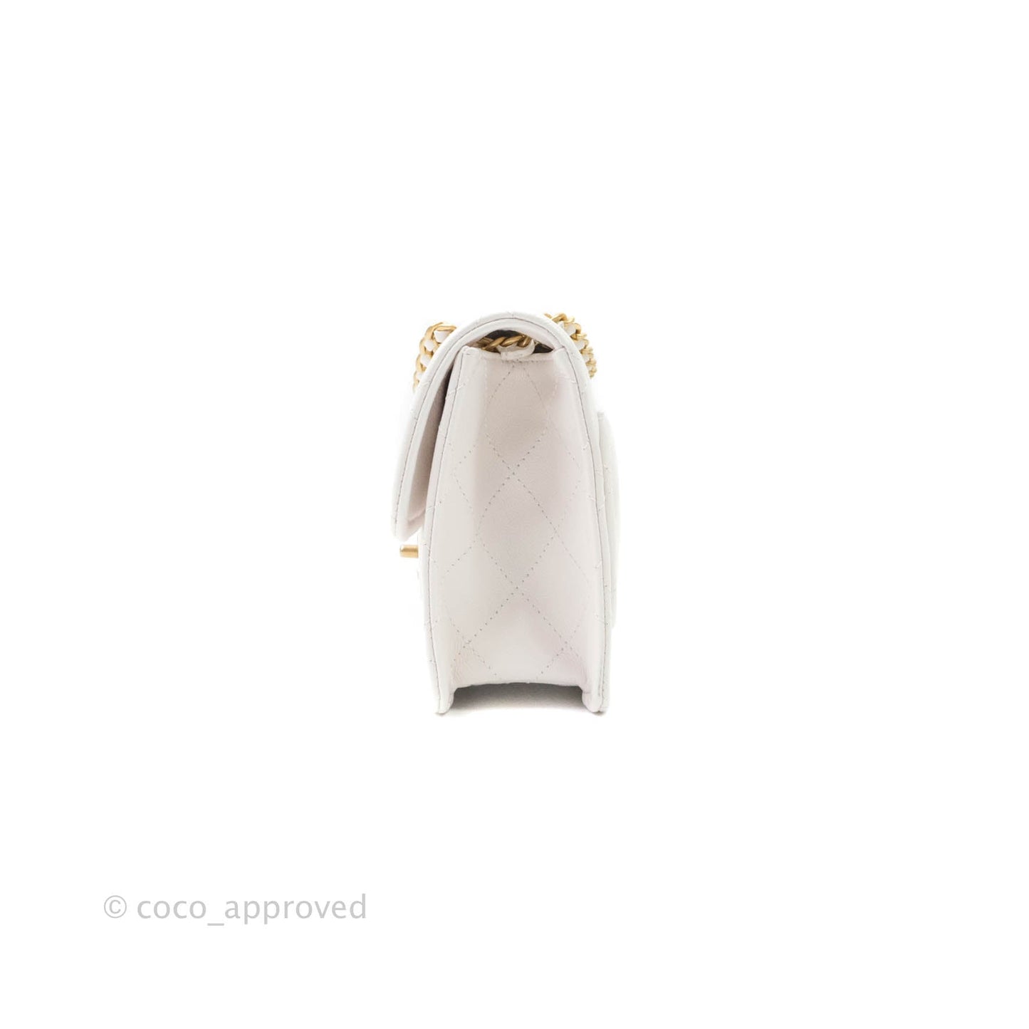 Chanel Small With Chain (O-purse-vanity With Chain) White