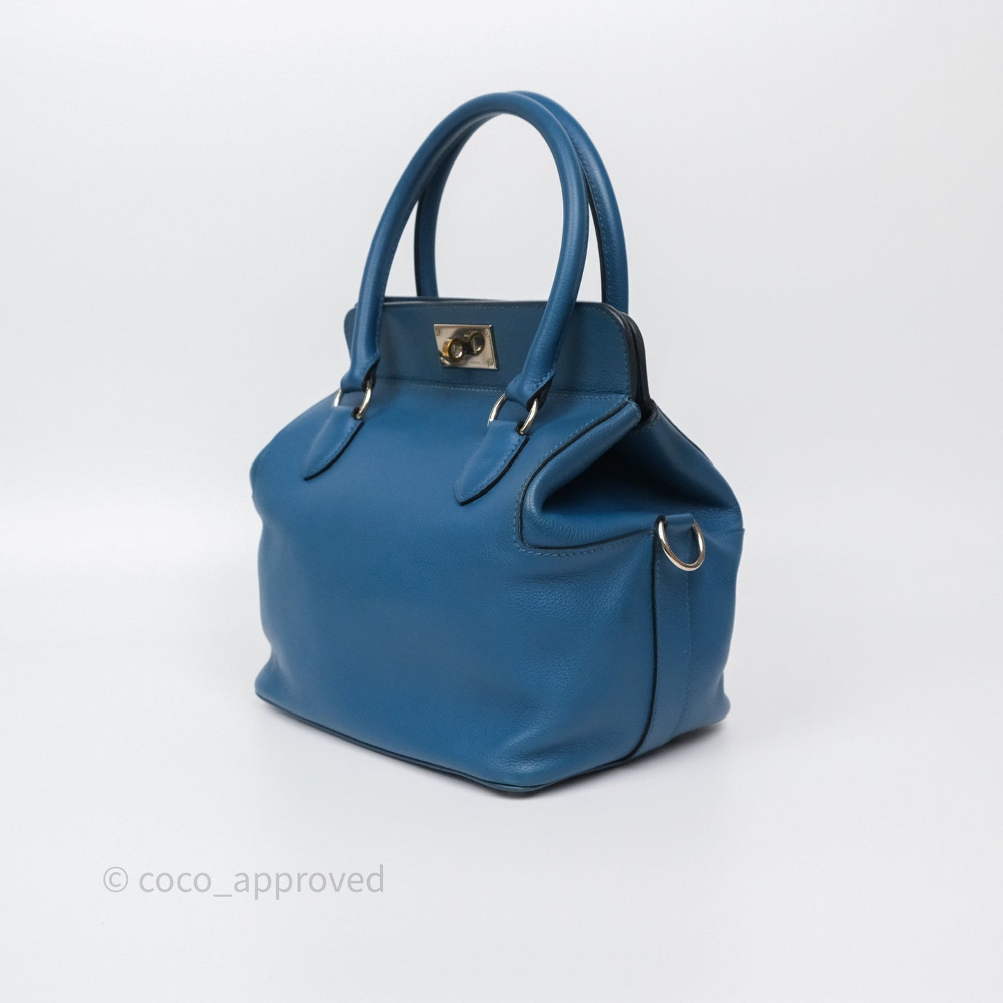 Hermès ToolBox 20 Bleu Cobalt 7C Evercolor Palladium Hardware