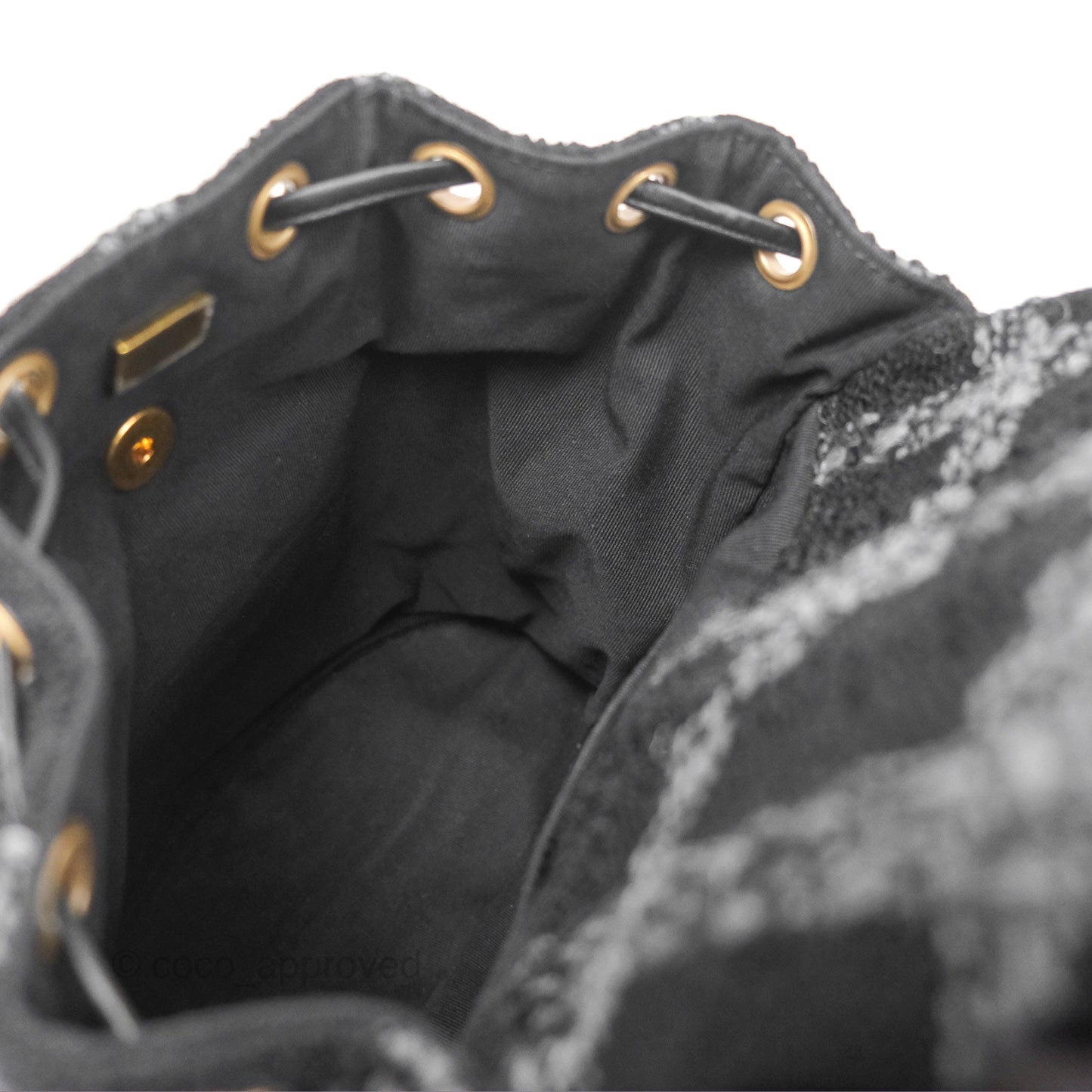 Chanel Duma Backpack Black Tweed Aged Gold Hardware 22K