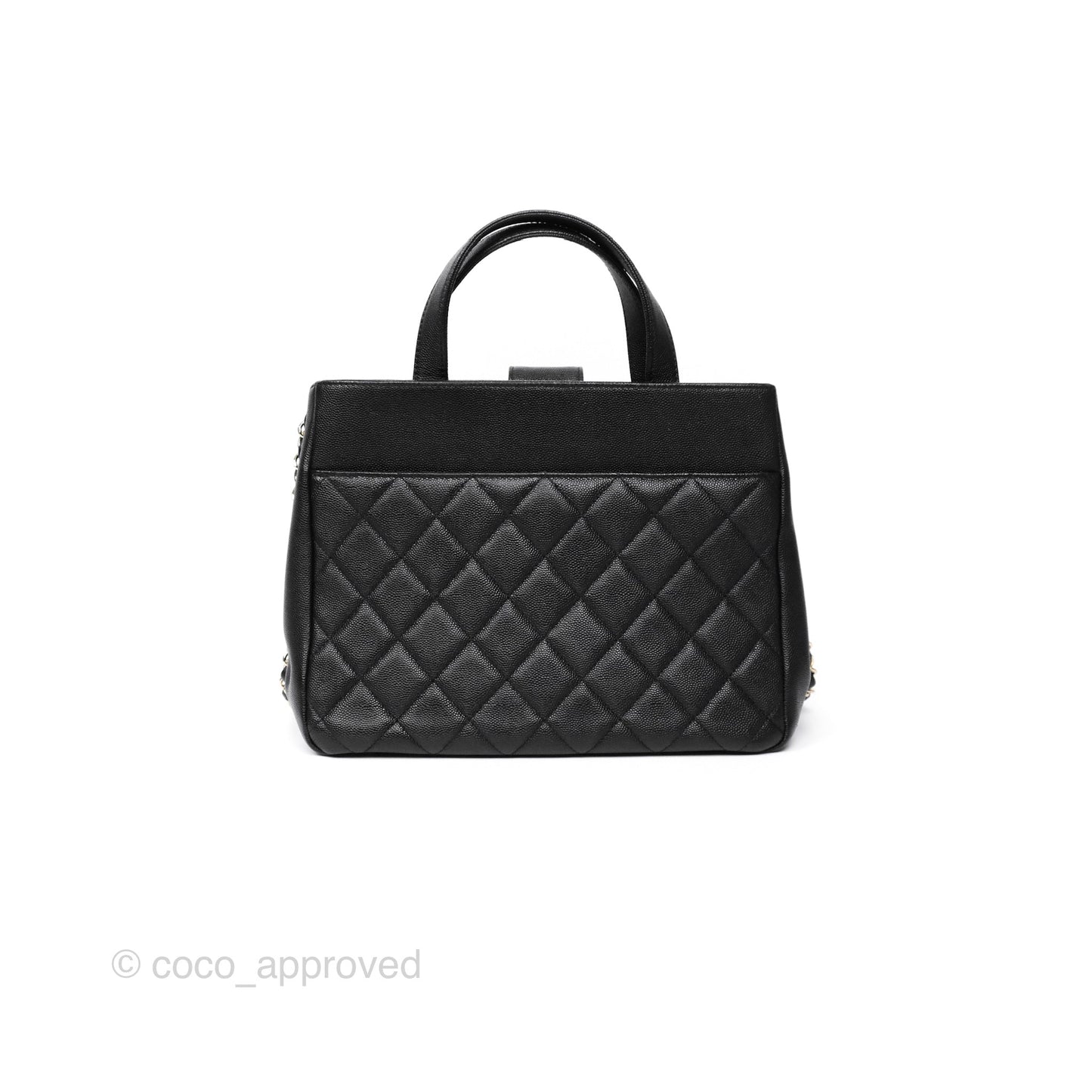 Chanel Small Business Affinity Shopping Bag Black Caviar Gold Hardware