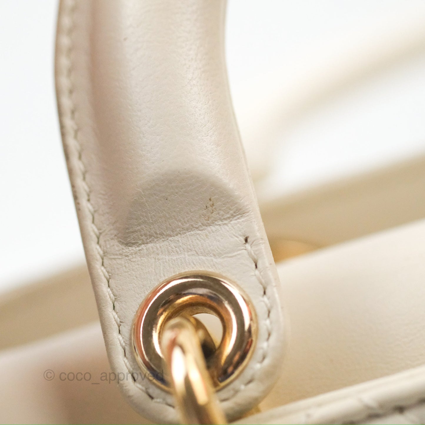 Christian Dior My ABCDior Lady Dior White Cannage Lambskin Gold Hardware