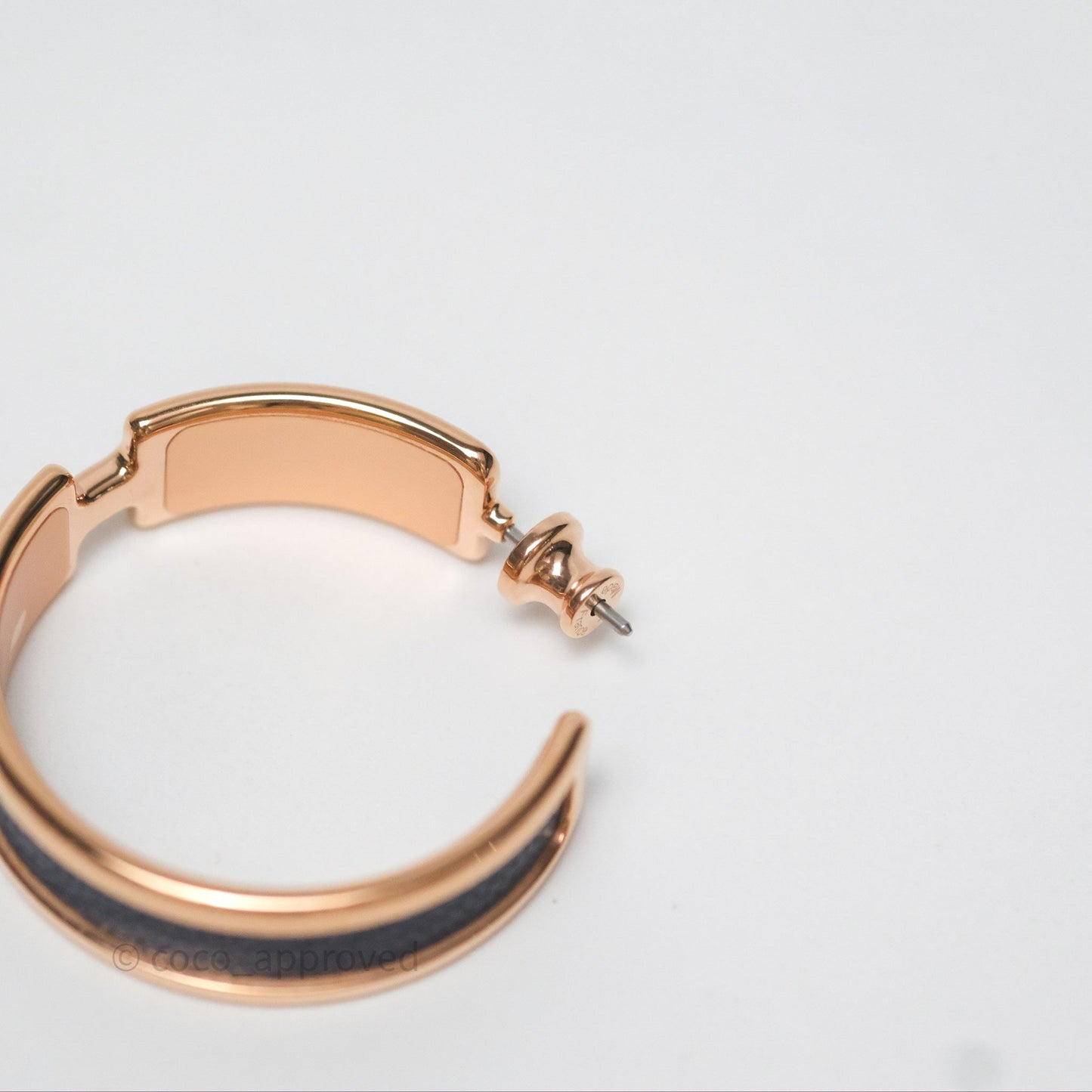Hermès Olympe Earrings Bleu Saphir Rose Gold Hardware