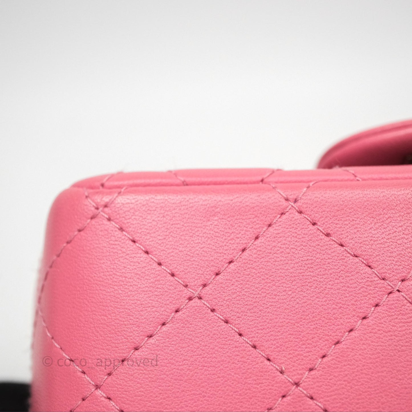 Chanel Mini Square Flap Quilted Pink Lambskin Gold Hardware