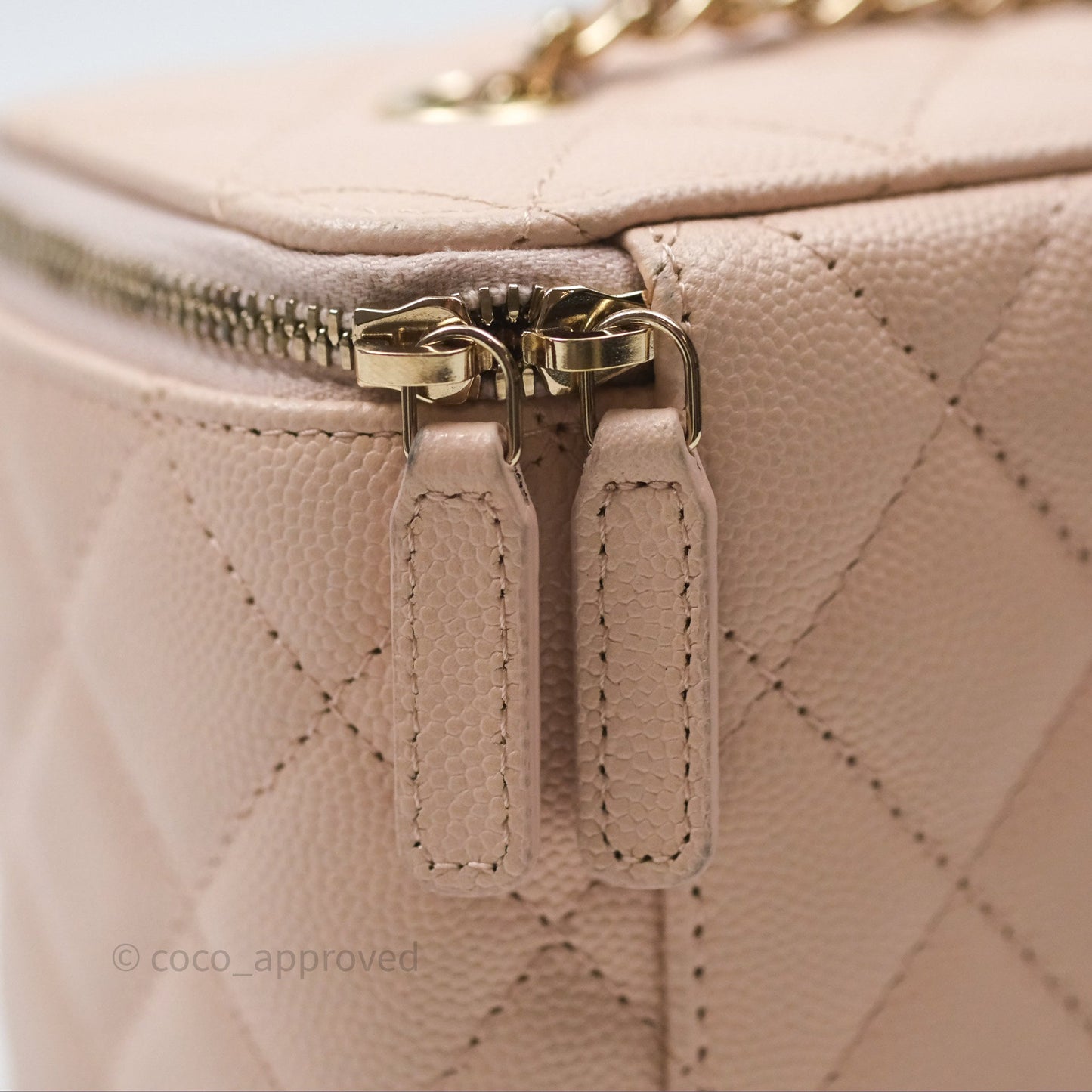 Chanel Vanity with Classic Chain Light Beige Caviar Gold Hardware