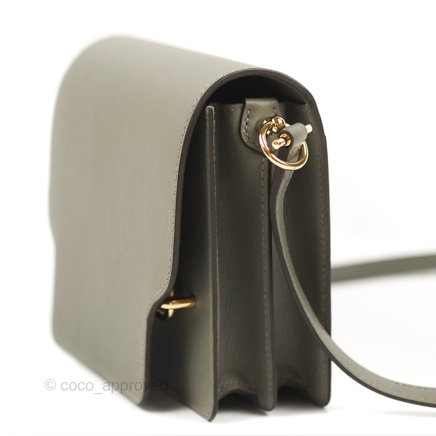 Hermès Roulis Mini 18 Gris Meyer 0L Evercolor Permabrass Hardware