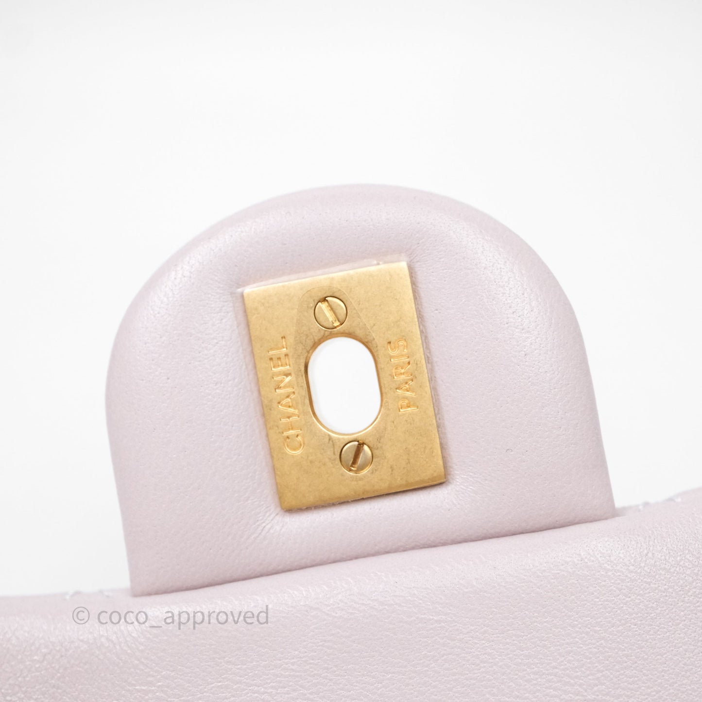 Chanel Mini Rectangular Pearl Crush Lilac Lambskin Aged Gold Hardware