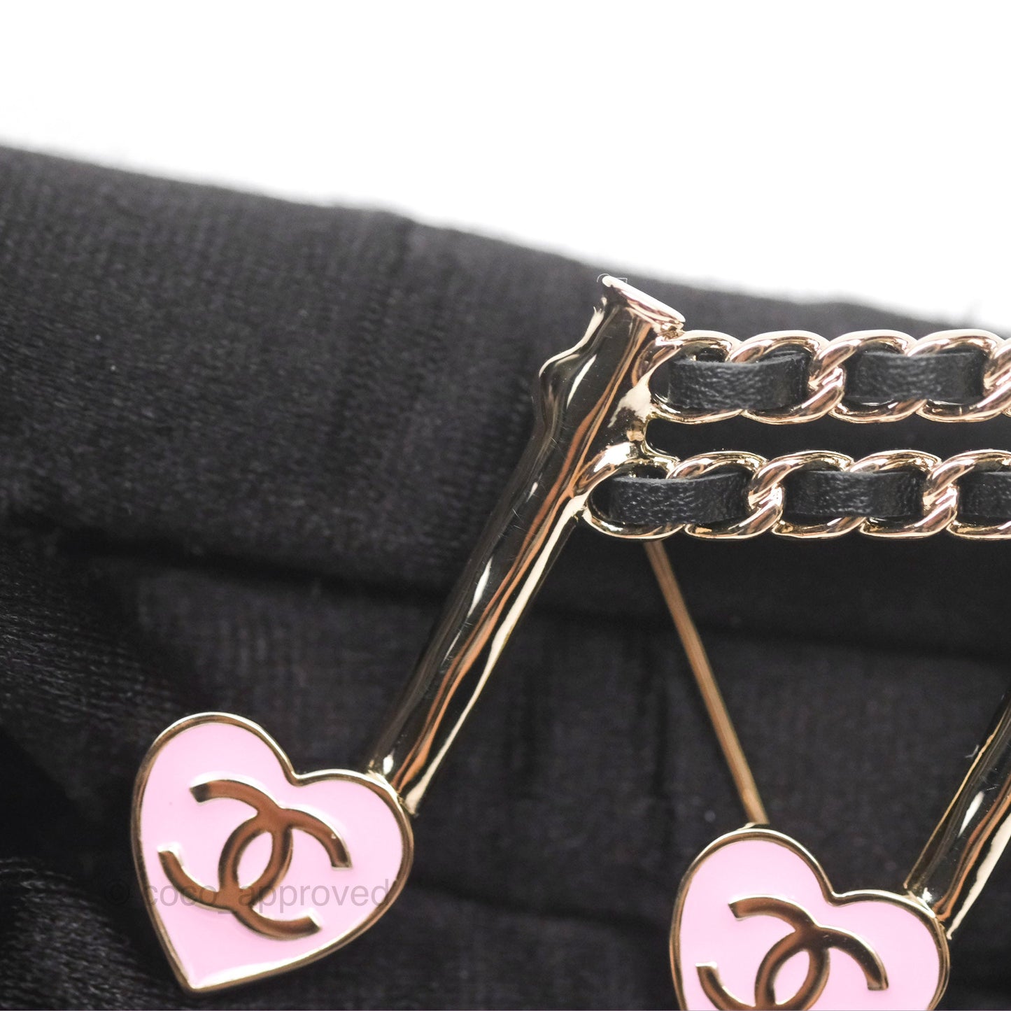 Chanel Heart Studded Street Style With Jewels Brooch Gold Tone 24A