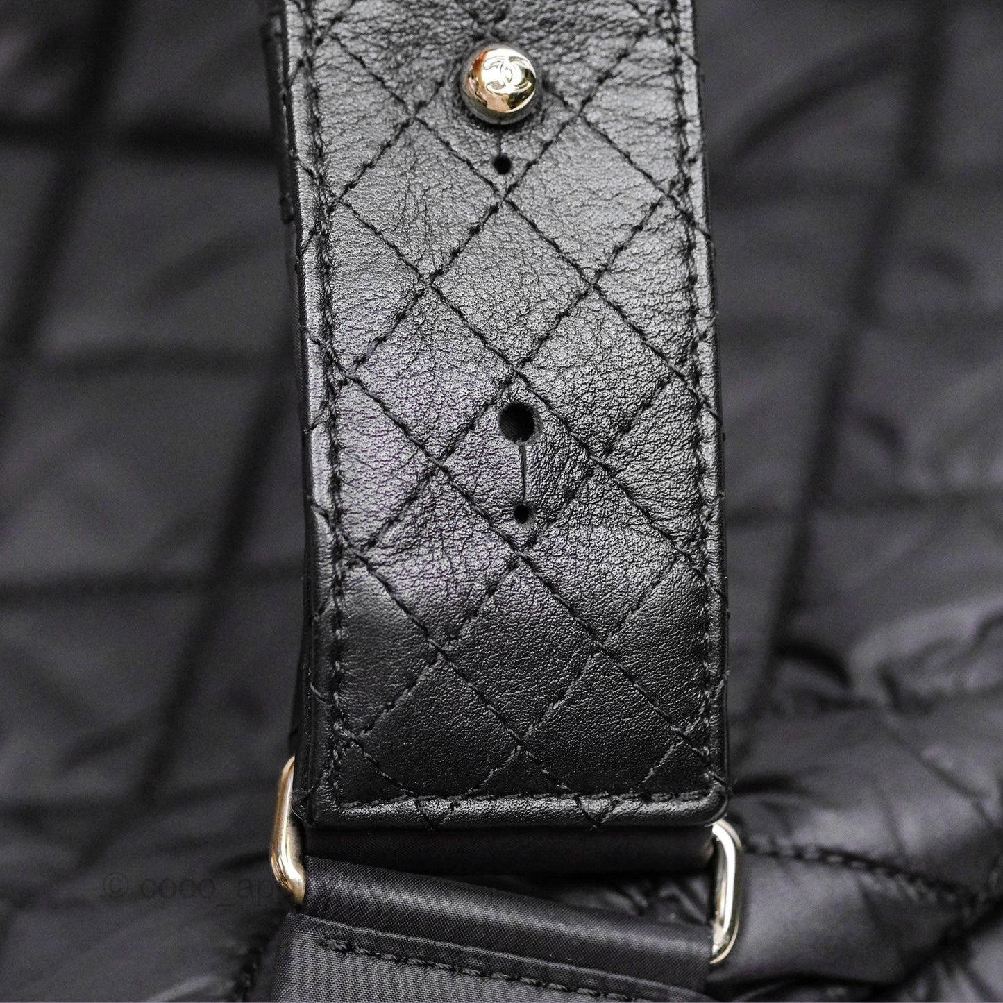 Chanel Coco Cocoon Backpack Black Nylon Silver Hardware