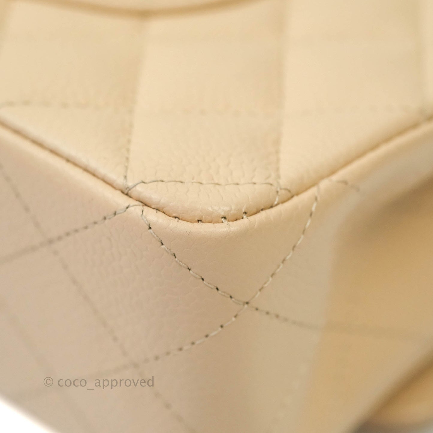 Chanel Classic M/L Medium Double Flap Beige Caviar Gold Hardware