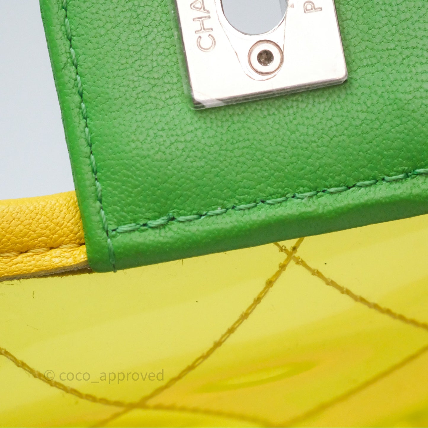 Chanel Mini Coco Splash Flap Bag PVC Lambskin Pink/Yellow/Green Silver Hardware