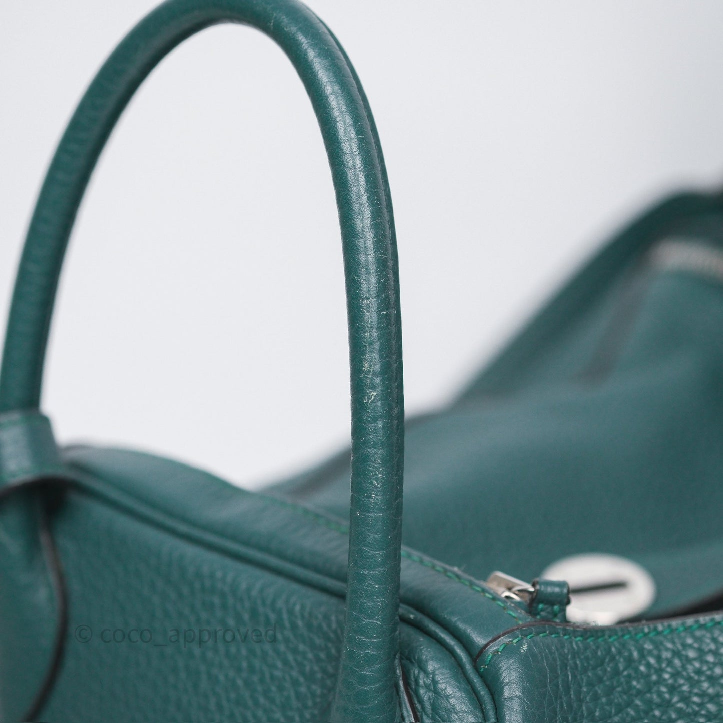 Hermès Lindy 30 Malachite Z6 Clemence Palladium Hardware