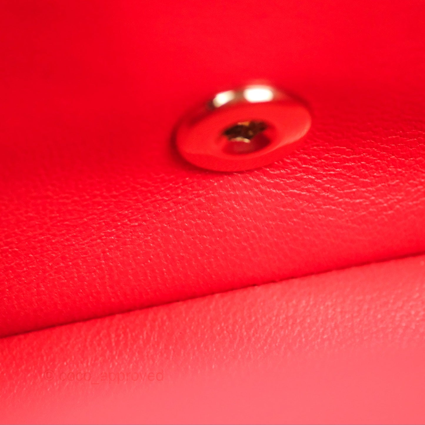 Chanel Quilted Mini Rectangular Flap Red Lambskin Gold Hardware