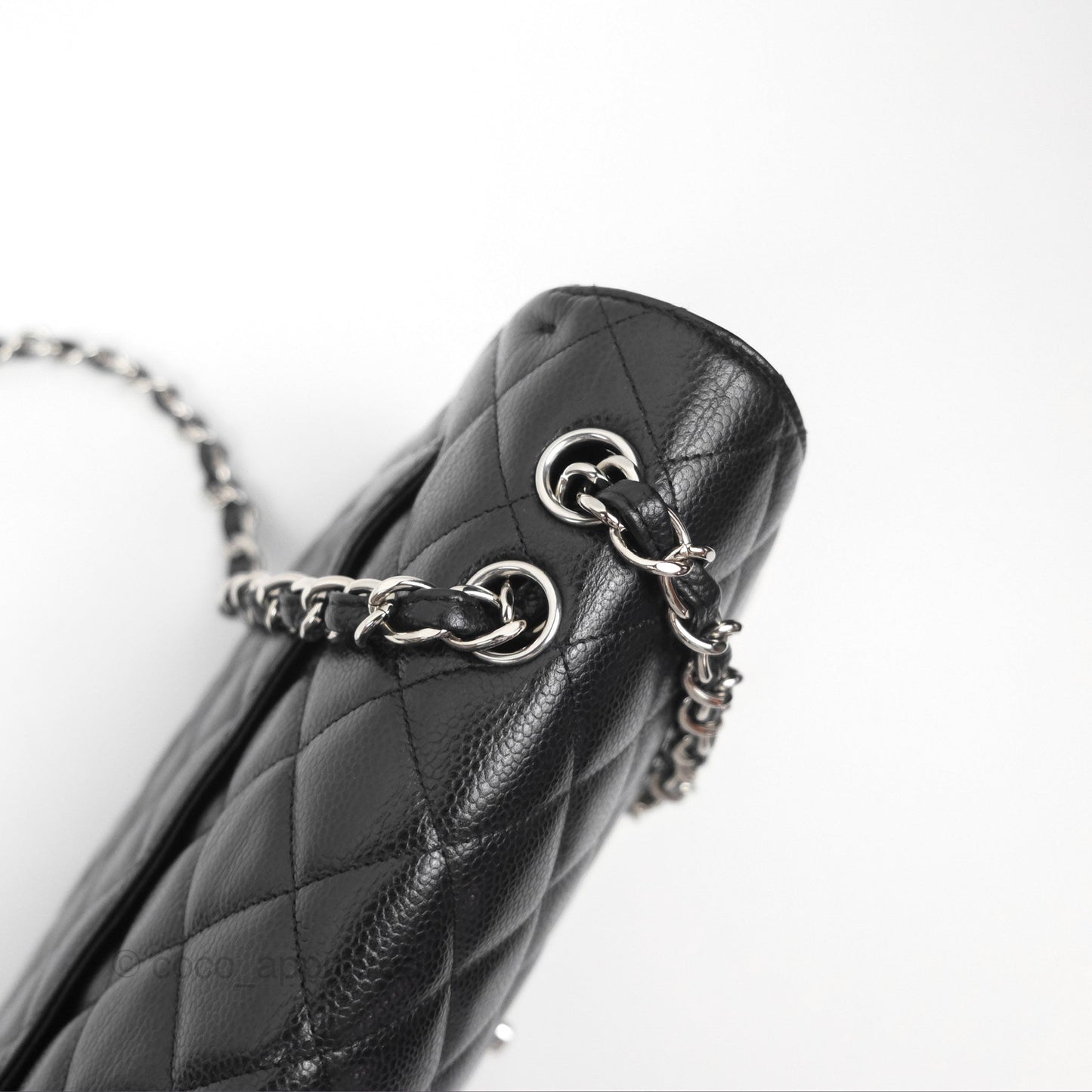 Chanel Jumbo Single Flap Black Caviar Silver Hardware⁣⁣