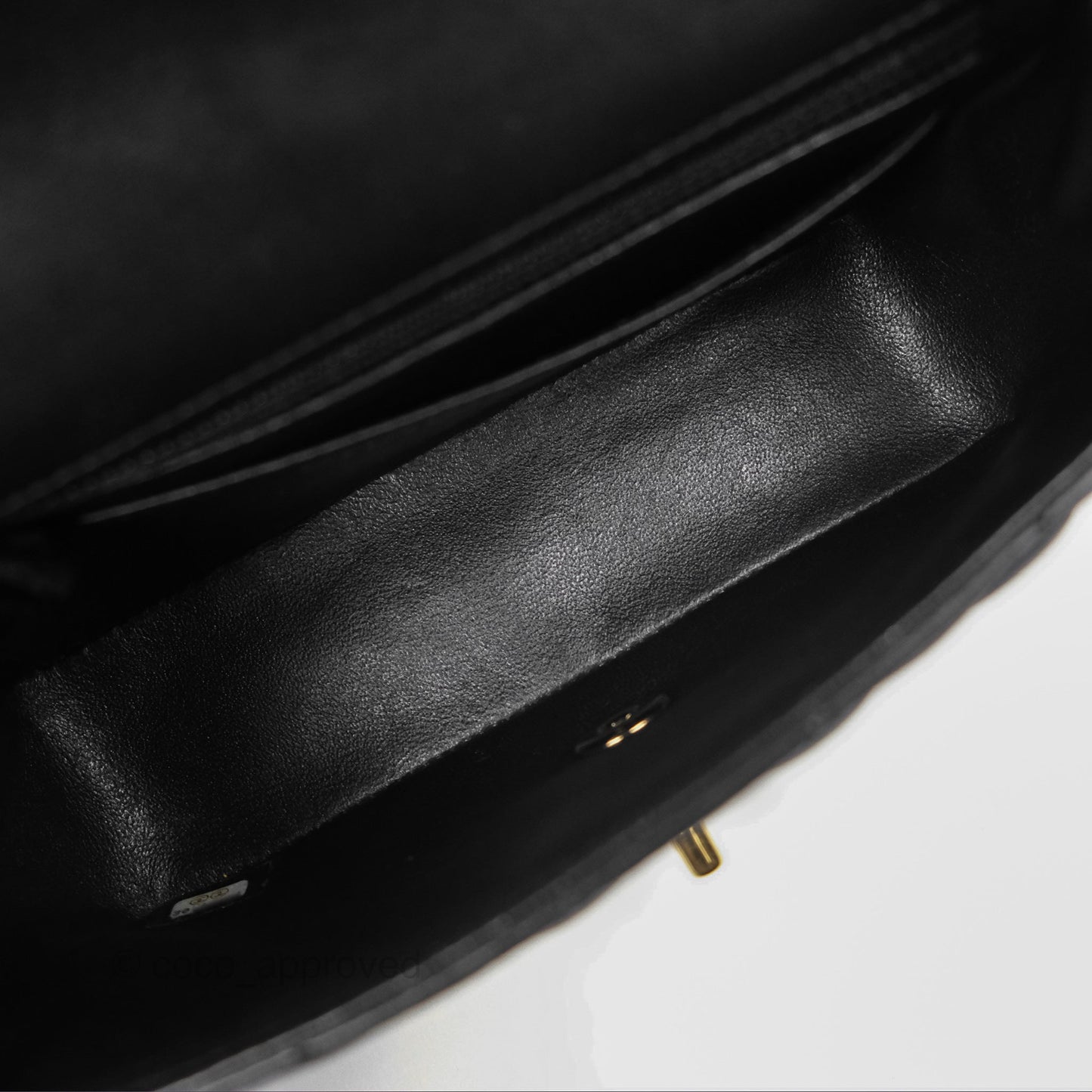 Chanel Quilted Mini Rectangular Flap Black Lambskin Gold Hardware