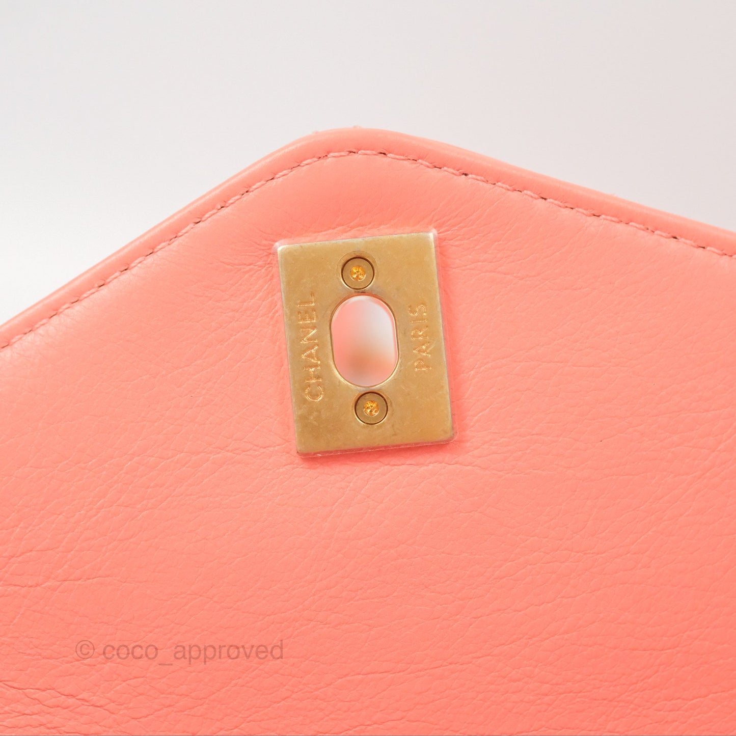 Chanel Metal Top Handle Flap Bag Iridescent Orange Claire Calfskin Aged Gold Hardware