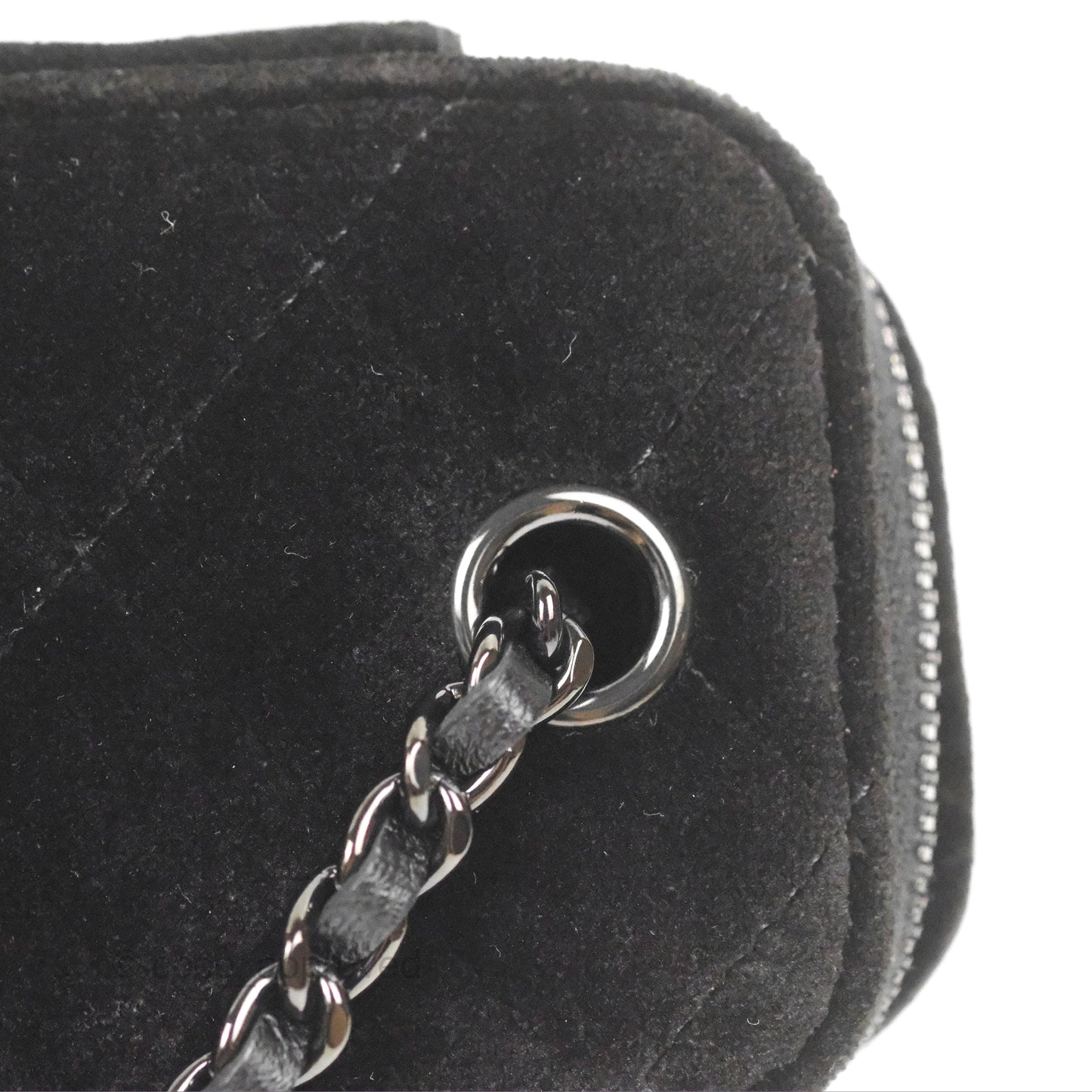 Chanel Mini Vanity with Classic Chain Black Velvet Black Hardware
