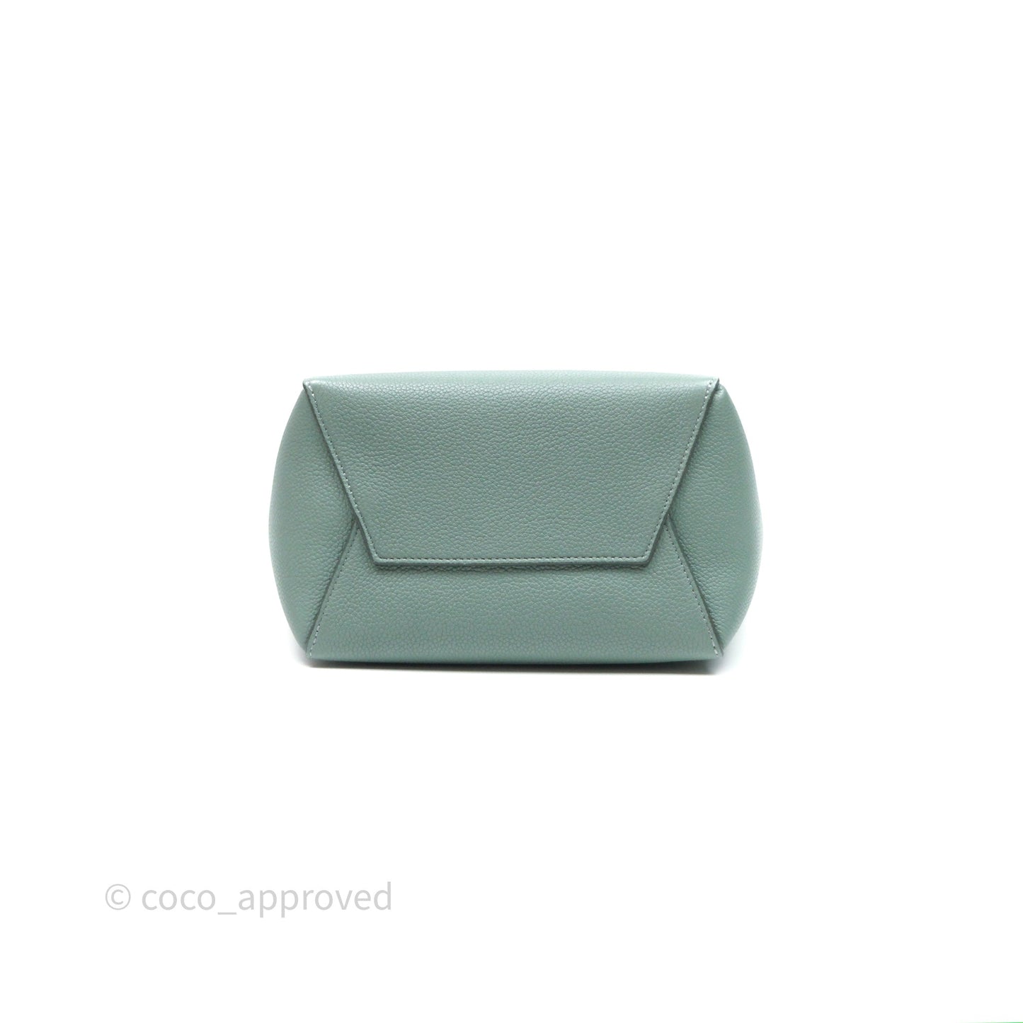 Celine Small Sangle Bucket Bag Light Green Celadon Grained Calfskin Silver Hardware
