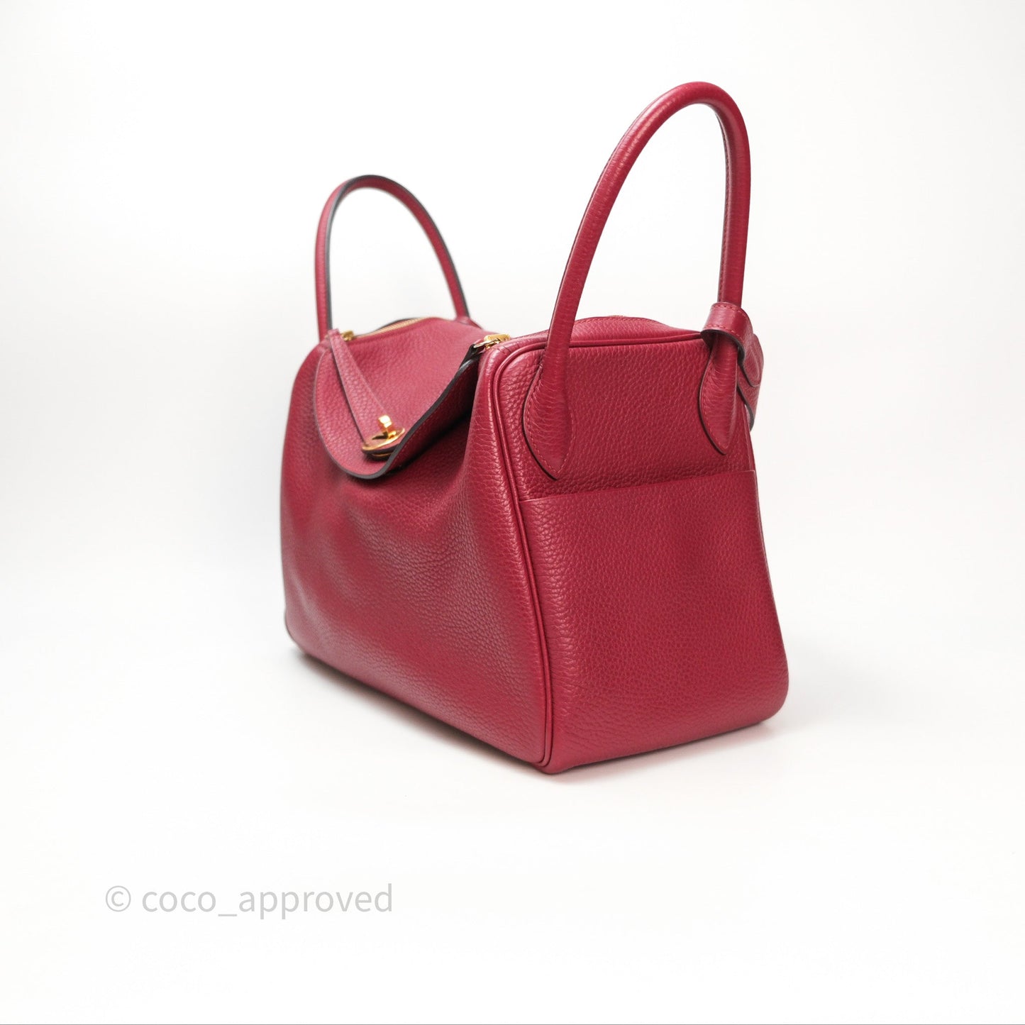 Hermès Lindy 30 Rouge Grenat K1 Clemence Gold Hardware