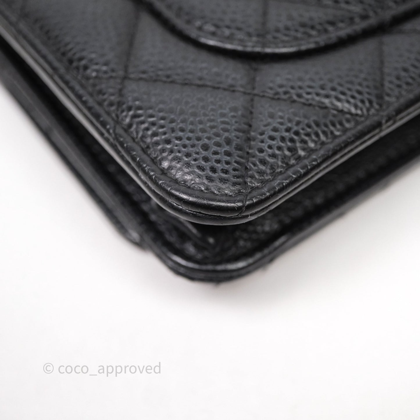 Chanel Classic Wallet On Chain WOC Quilted Black Caviar Gold Hardware