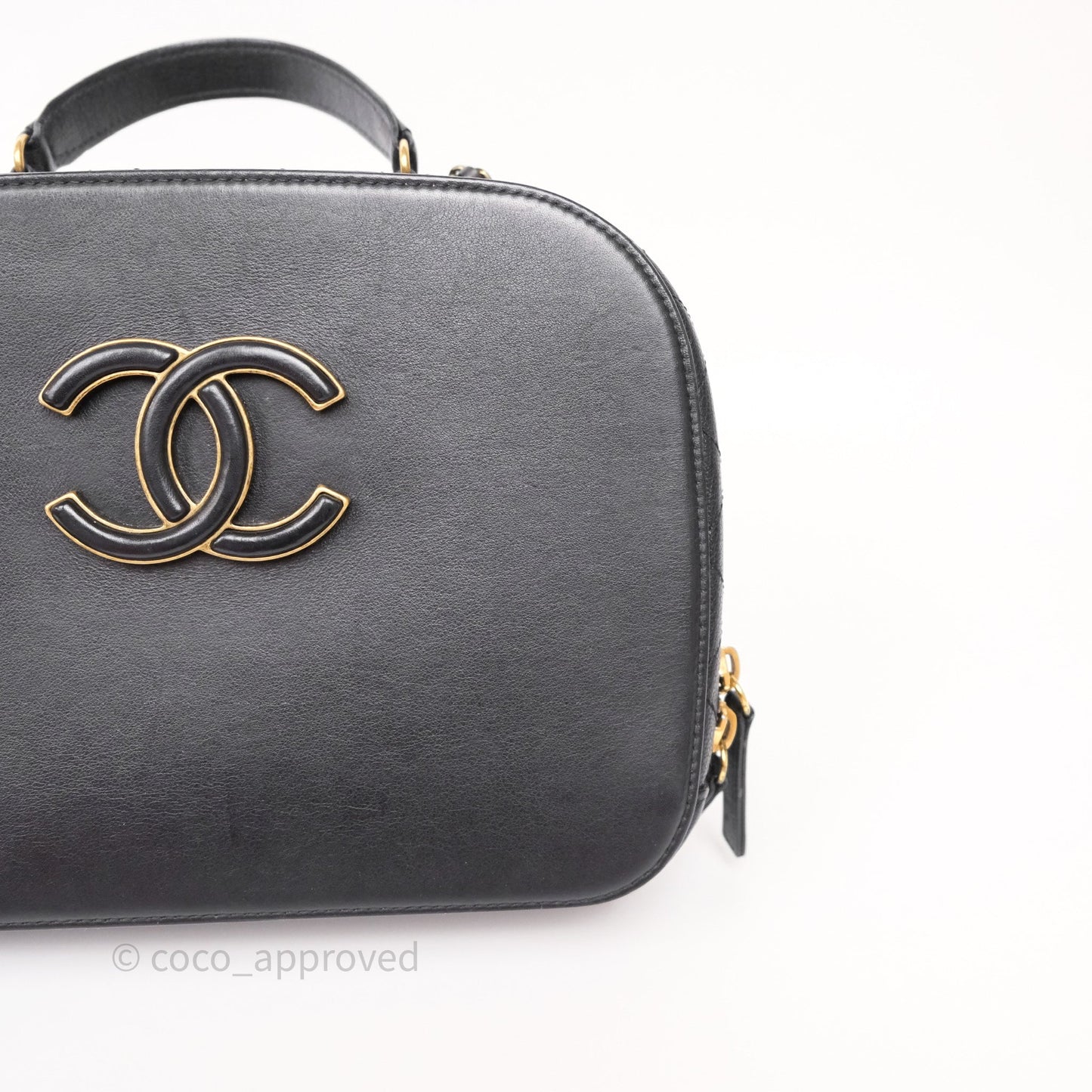 Chanel Coco Curve Vanity Black Calfskin & Goatskin Antique Gold Hardware