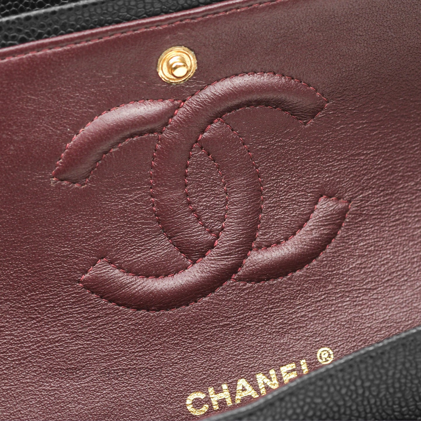 Chanel Classic M/L Medium Flap Quilted Black Caviar Gold Hardware