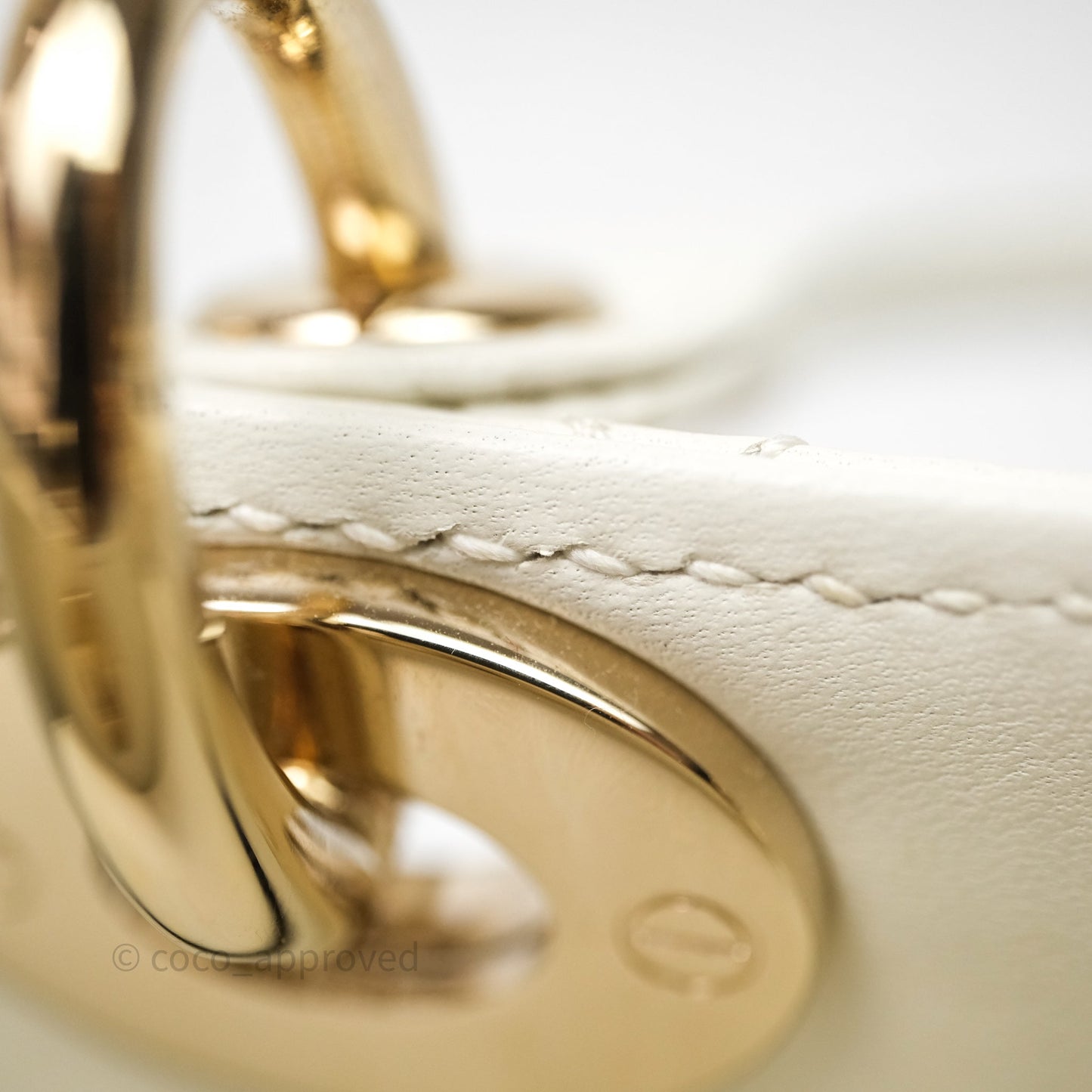 Christian Dior Small My ABCDior Lady Dior Bag White Cannage Lambskin Gold Hardware