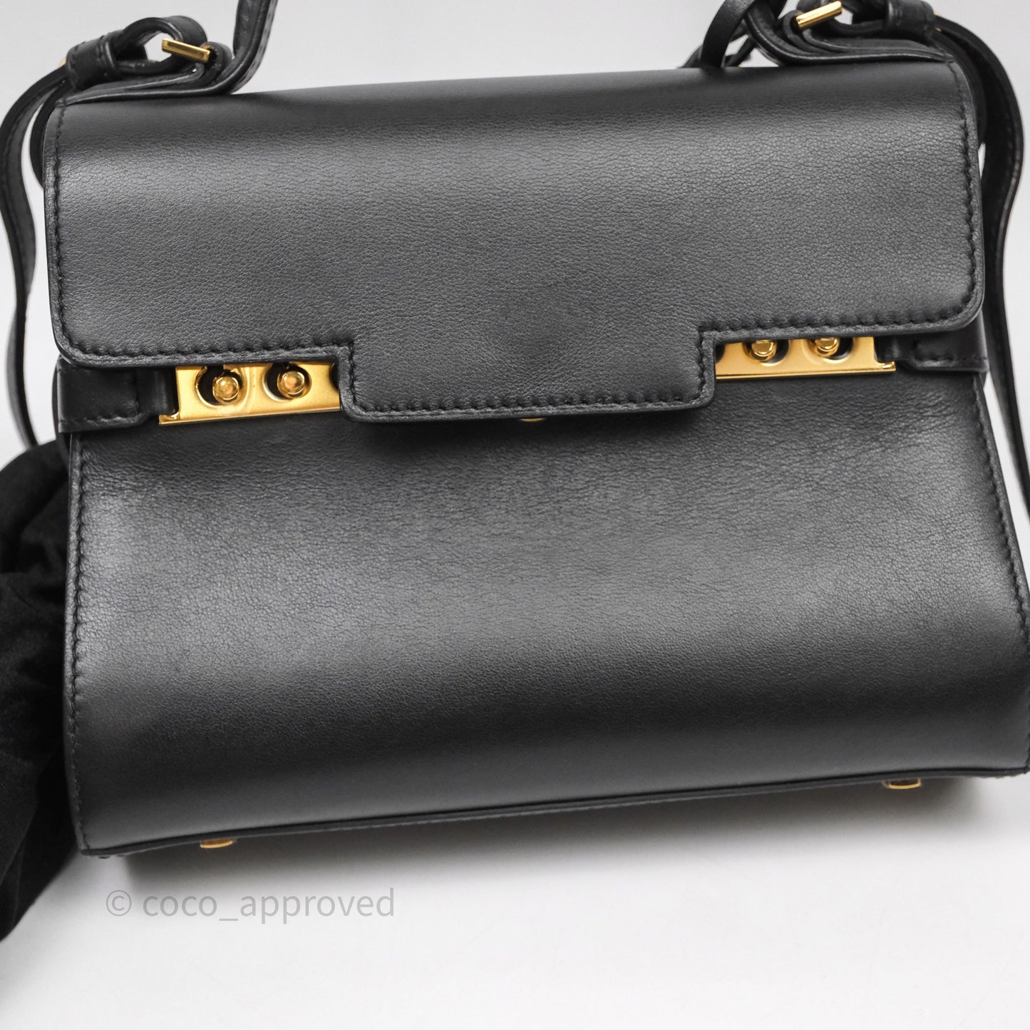 Delvaux Tempête Mini Black Calfskin Gold Hardware
