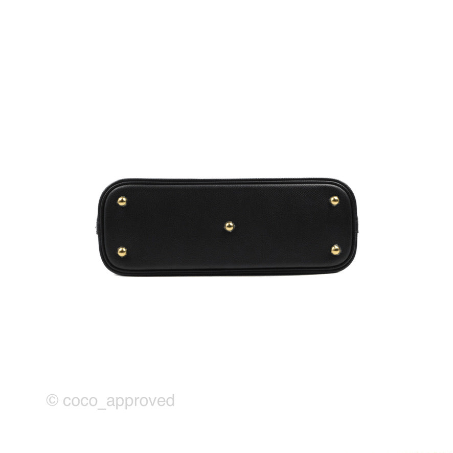 Hermès Bolide 1923 25 Black Epsom Gold Hardware