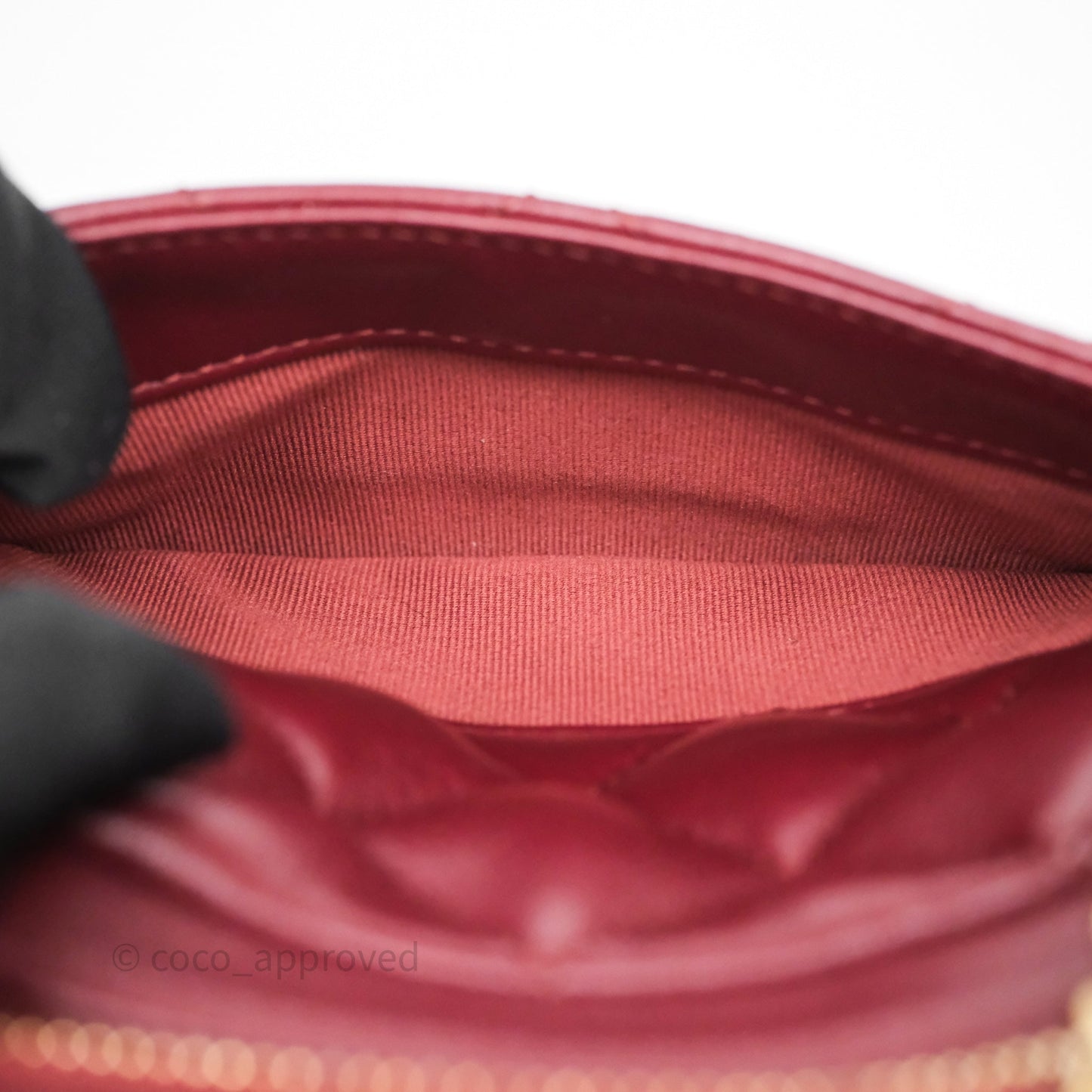 Chanel Small Camera Bag Burgundy Lambskin Gold Hardware
