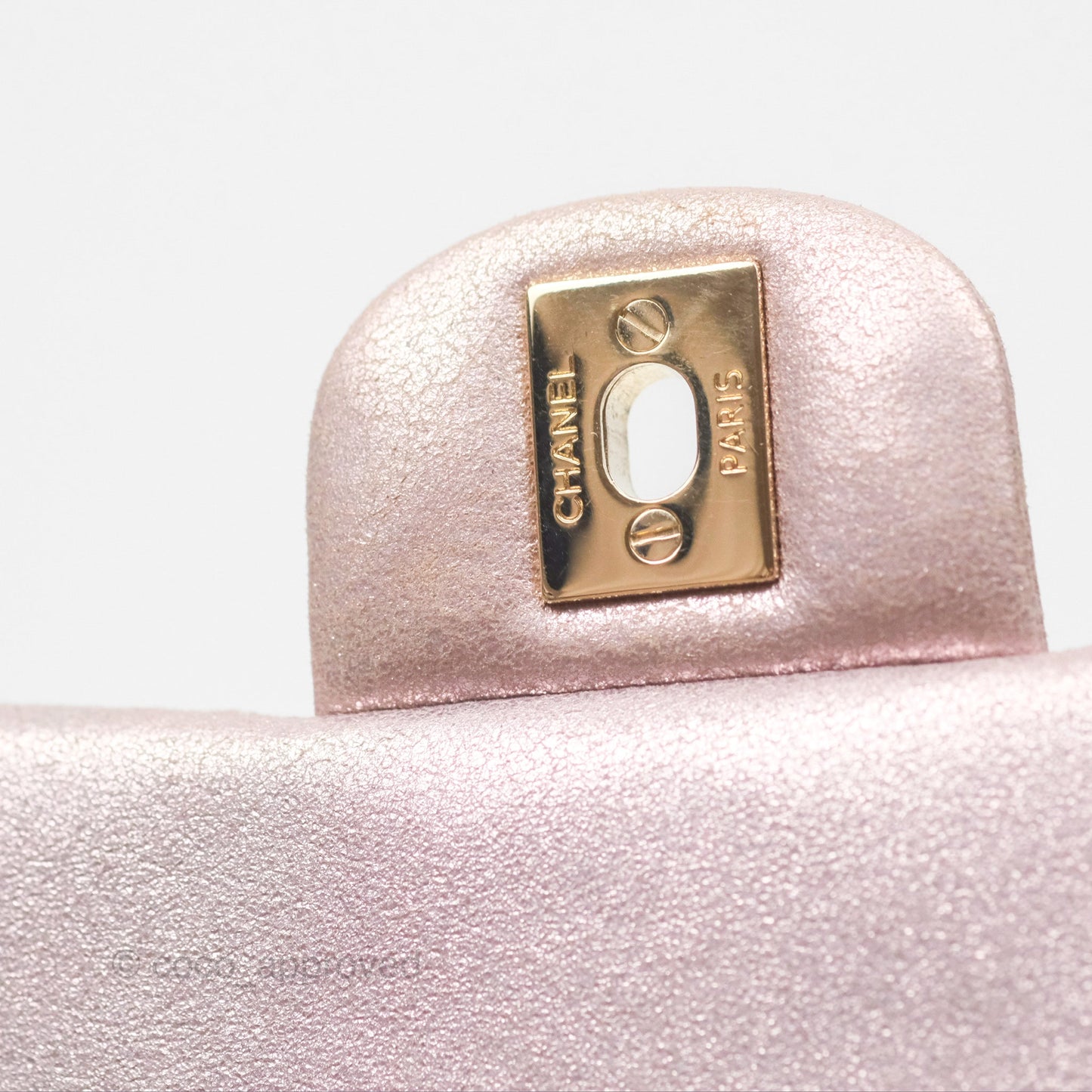 Chanel Mini Square Metallic Rose Gold Goatskin Gold Hardware 14B