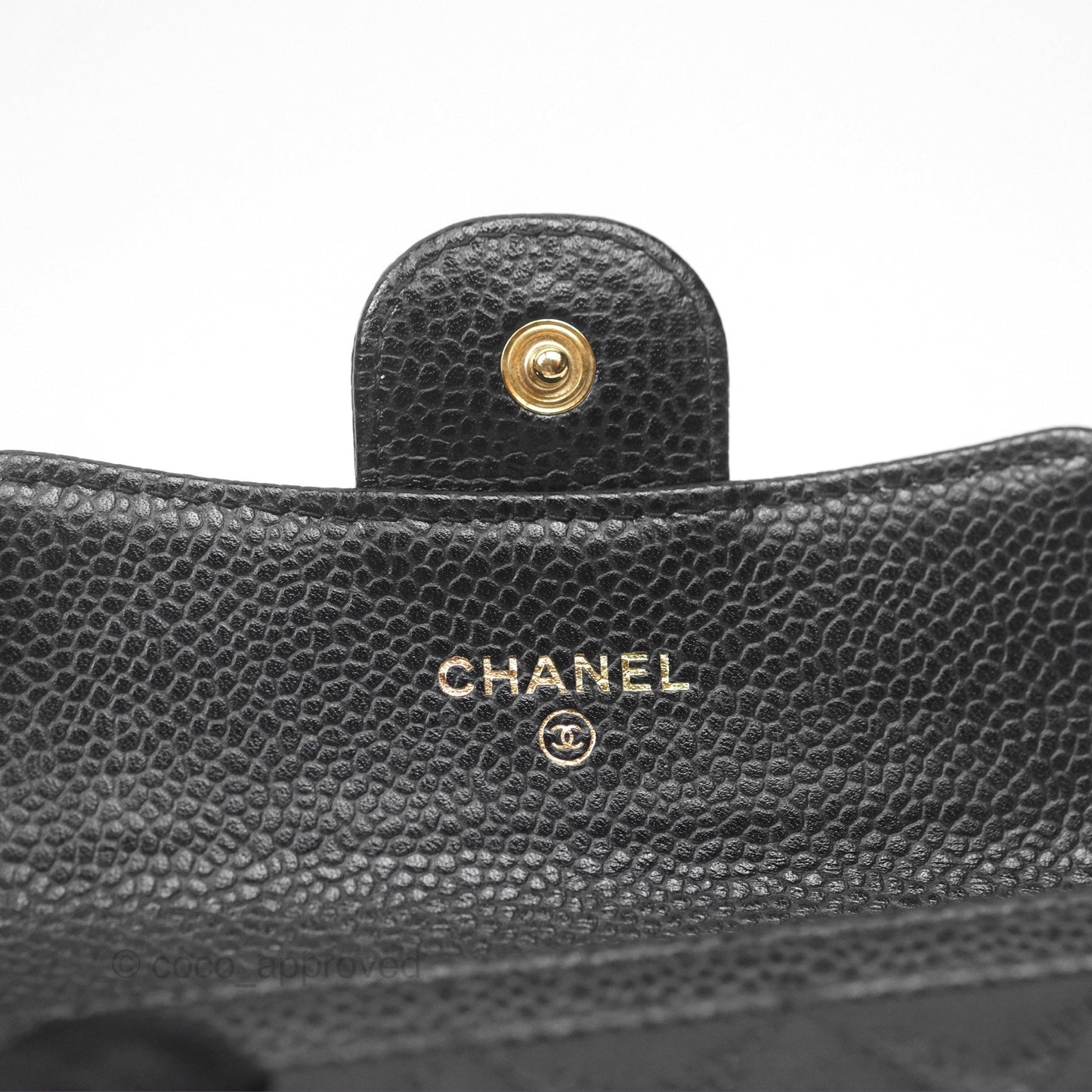 Chanel Quilted Flap Card Holder Caviar Black Gold Hardware
