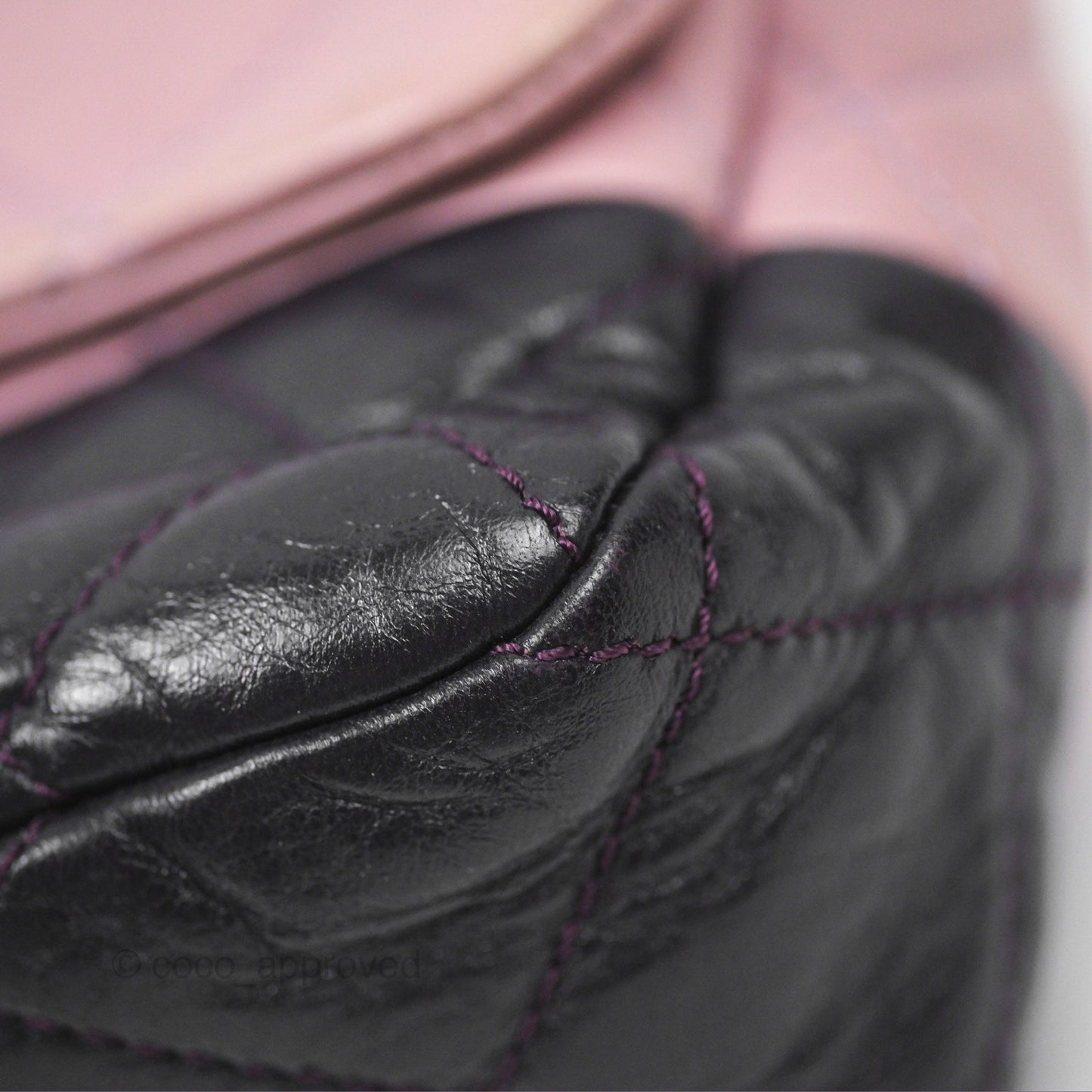 Chanel Medium Bicolor CC Chain Flap Pink/Black Lambskin Silver Hardware