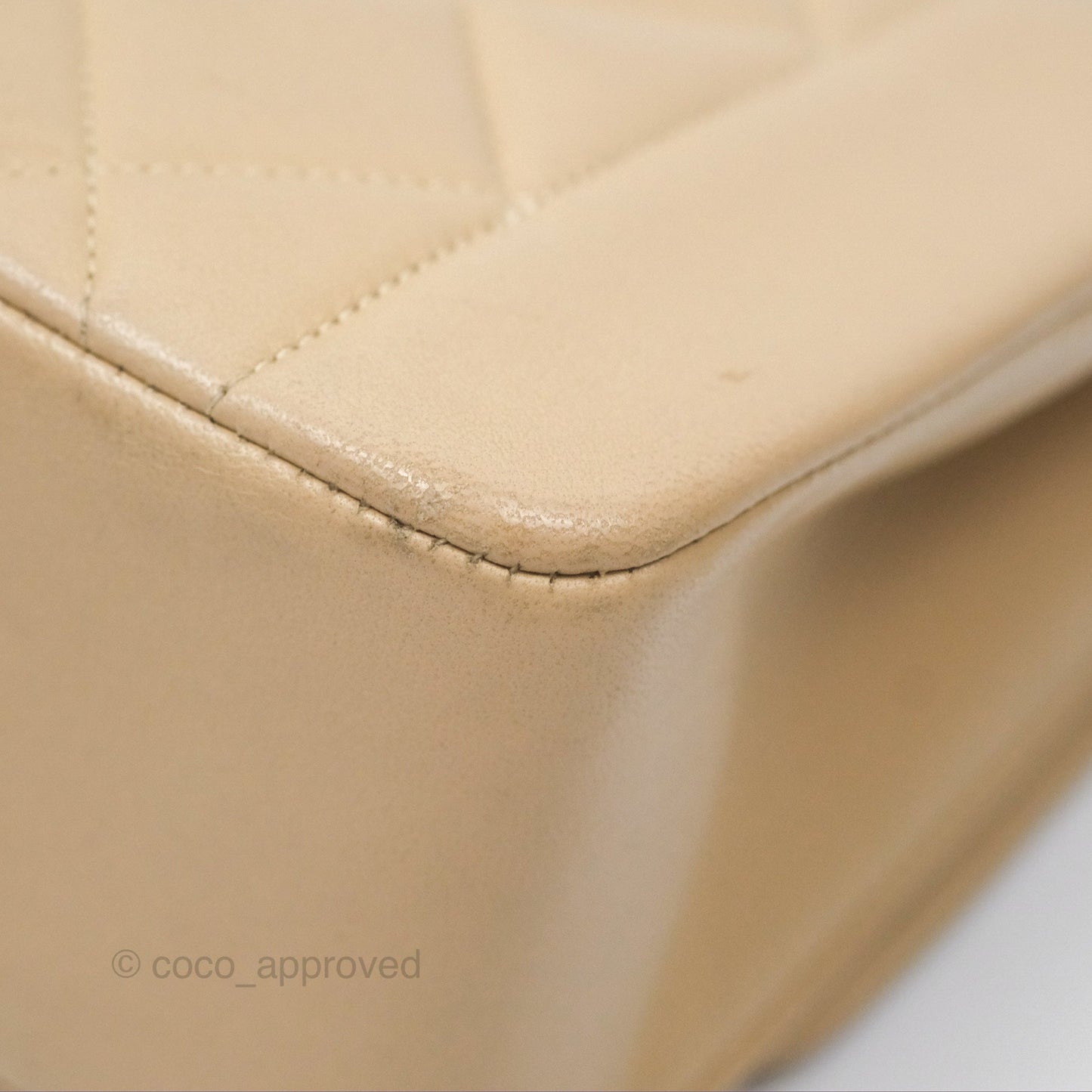 Chanel Vintage Small Quilted Classic Diana Flap Bag Beige Lambskin 24K Gold Hardware