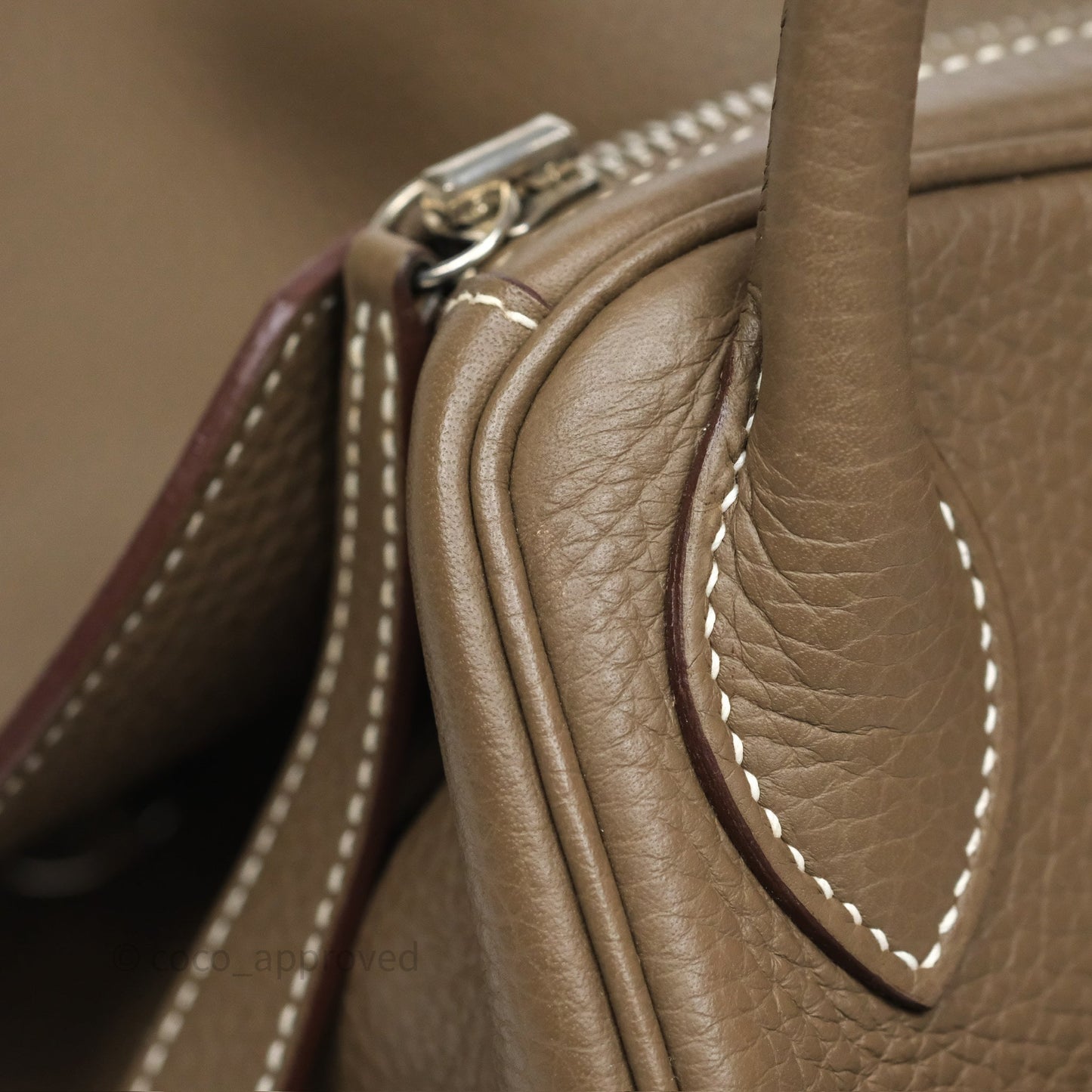 Hermès Lindy 30 Etoupe 18 Clemence Palladium Hardware