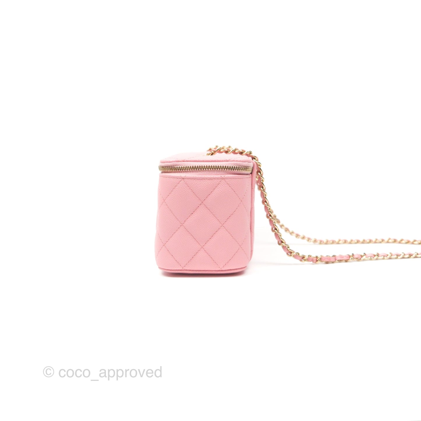 Chanel Classic Vanity With Chain Pink Caviar Gold Hardware
