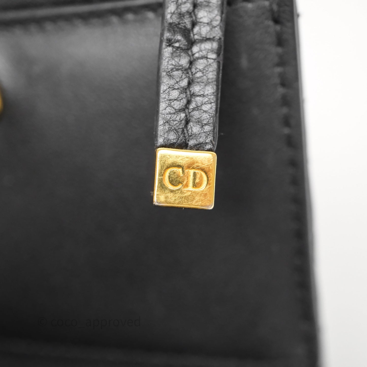 Christian Dior Caro Dahlia Wallet Black Calfskin Gold Hardware