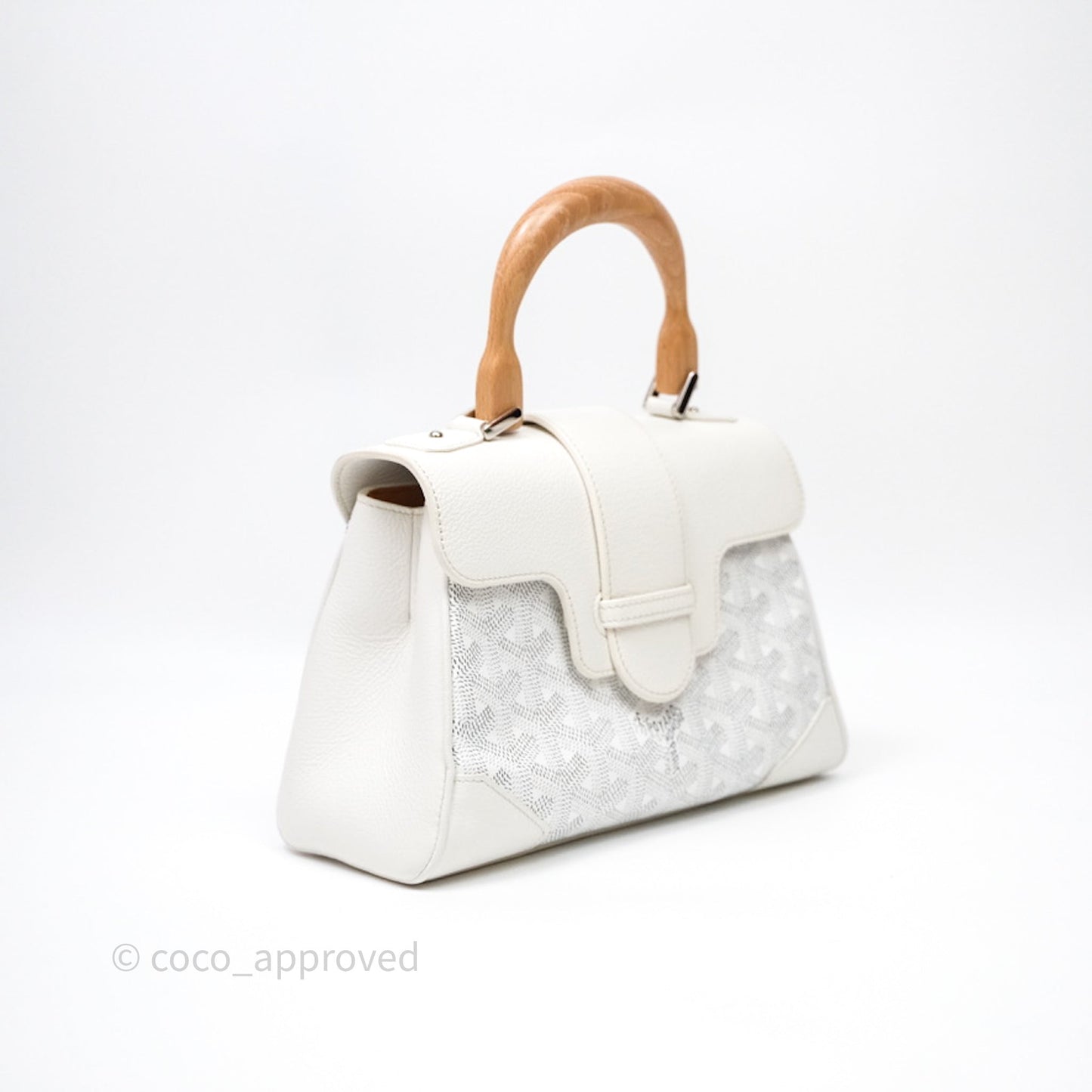 Goyard Saïgon Mini Bag Chevroches Calfskin White Silver Hardware